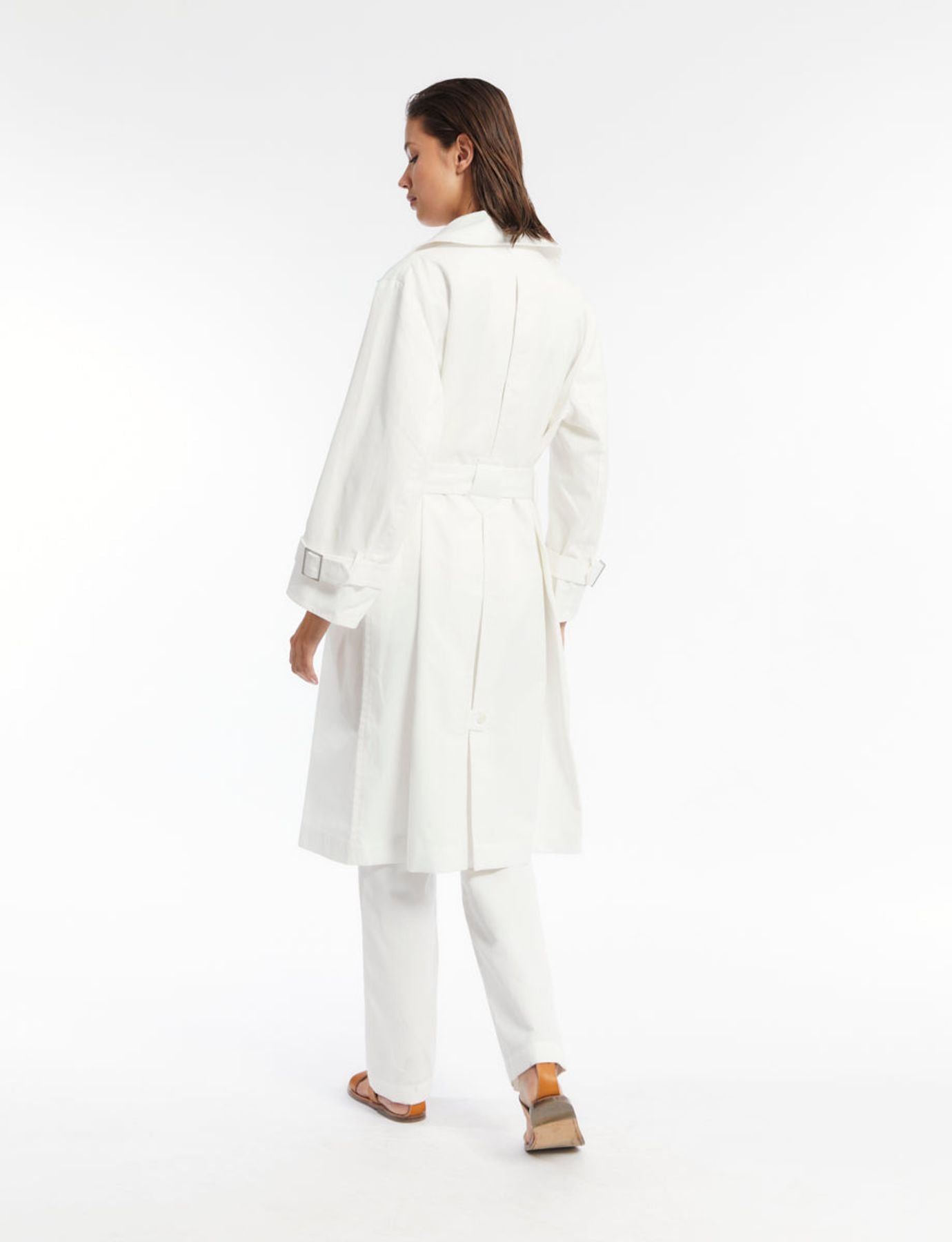 Blake white cotton trench coat