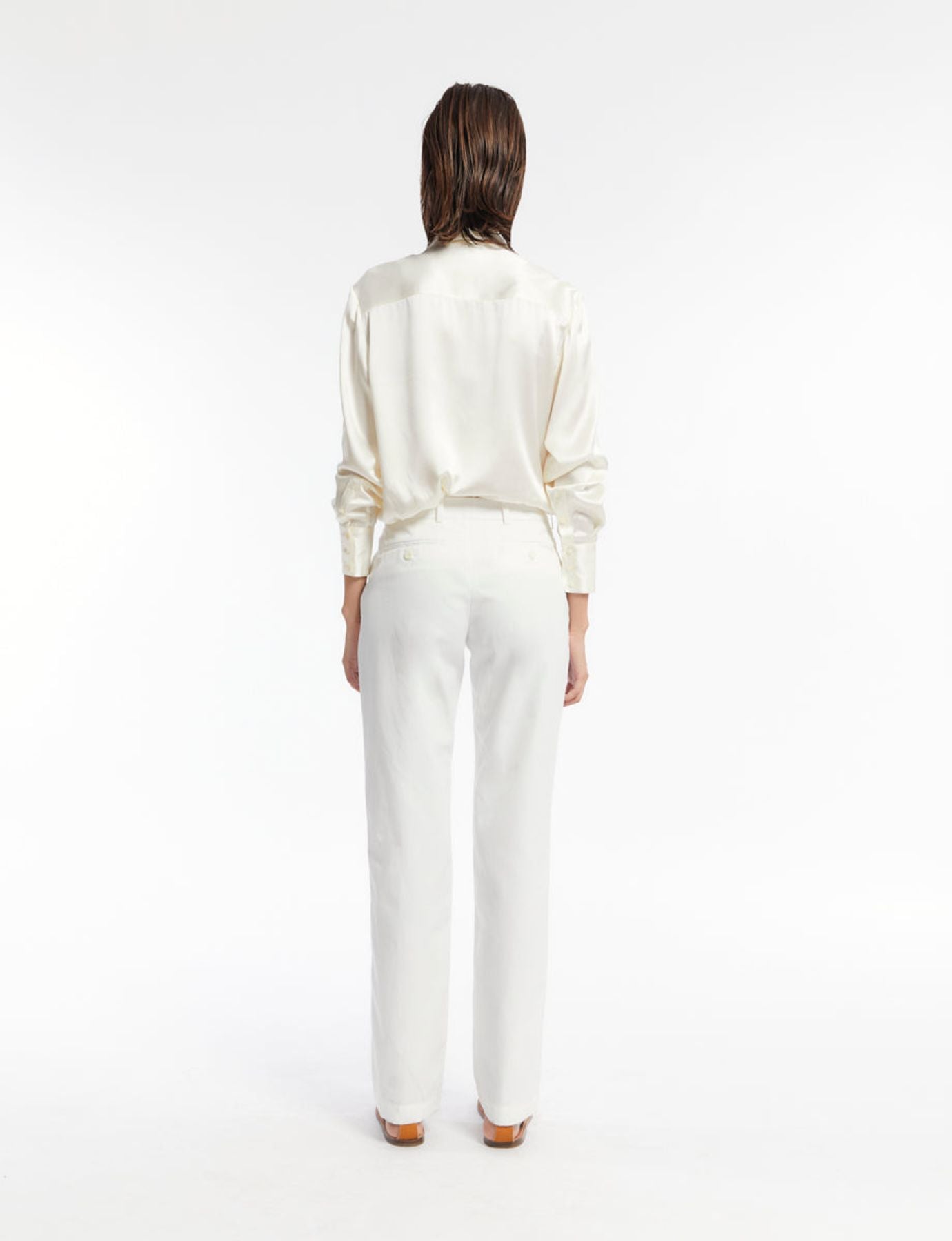 Francisco white cotton trousers