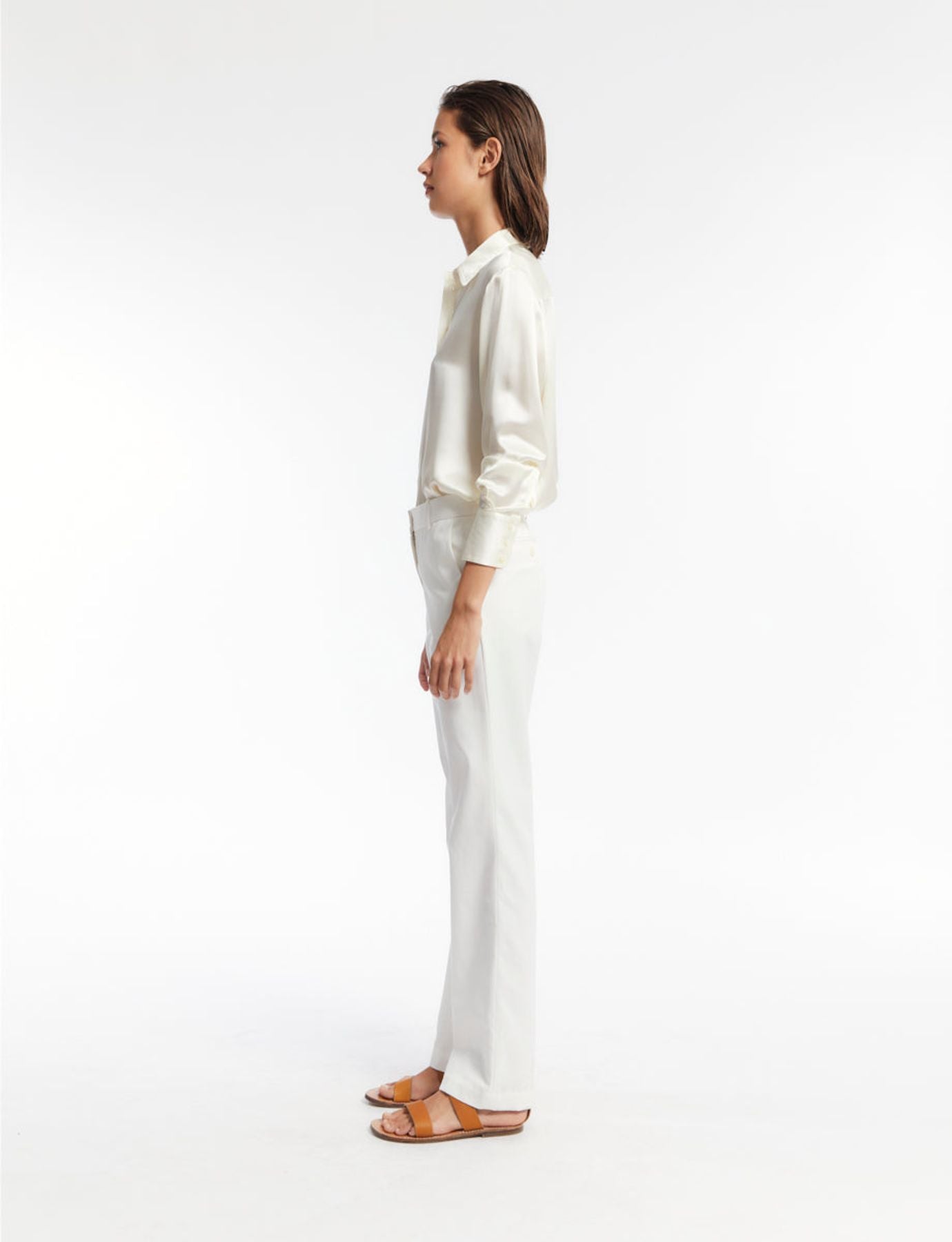 Francisco white cotton trousers