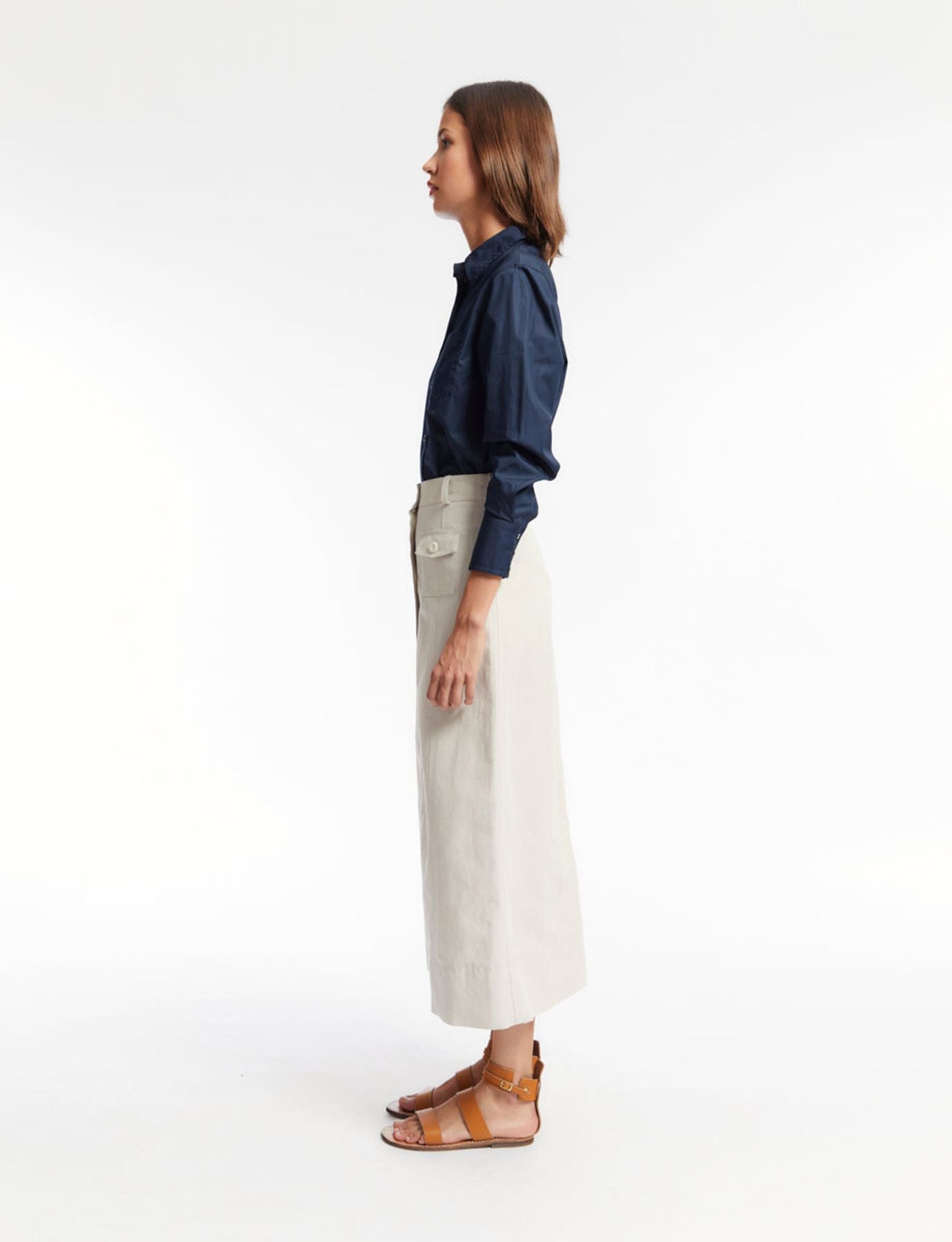 Tatiana skirt ecru linen