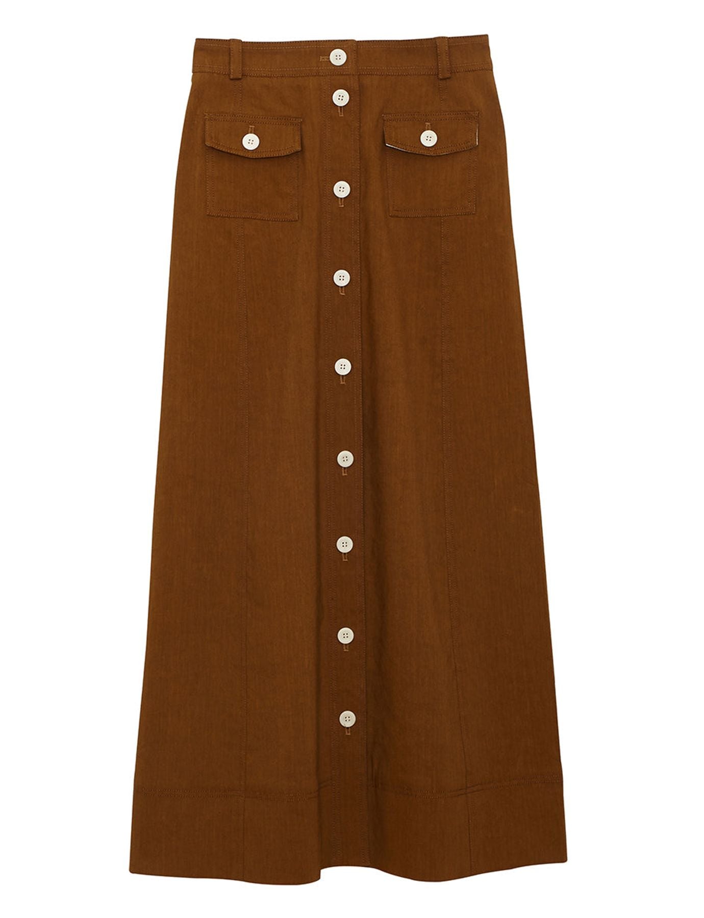 Tatiana brown linen skirt