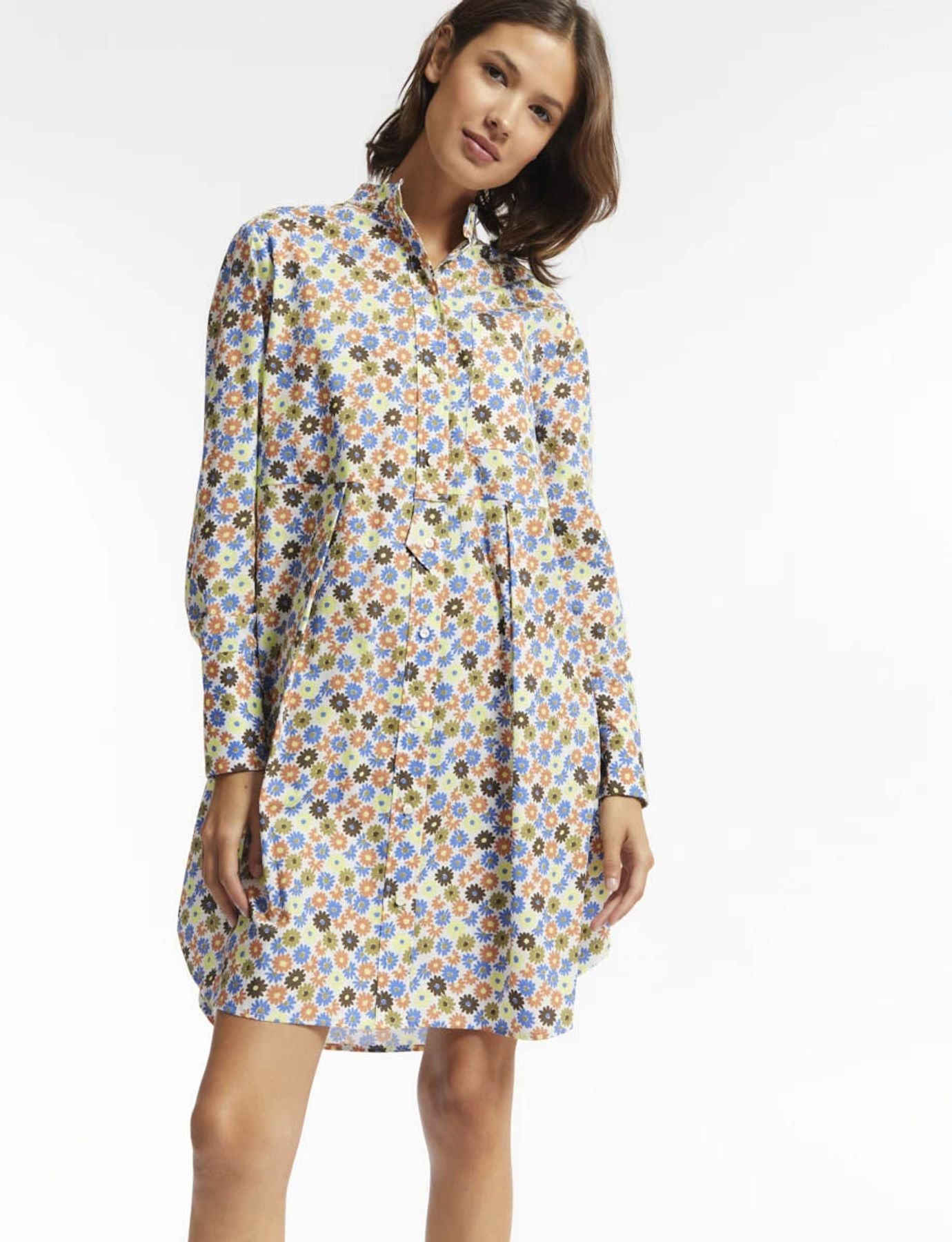Martina floral cotton shirt dress