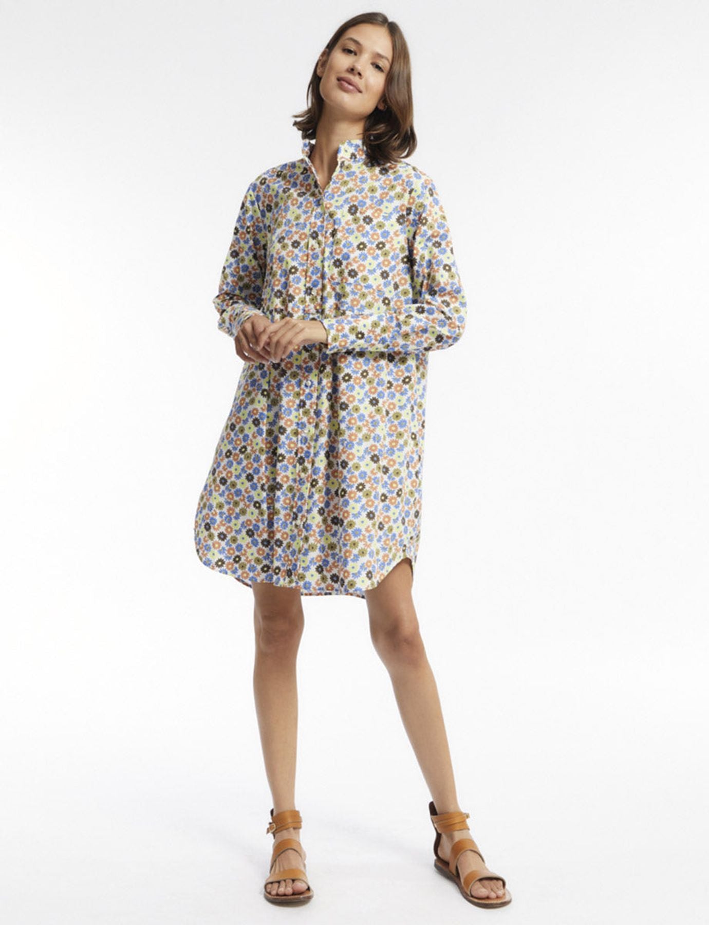 Martina floral cotton shirt dress
