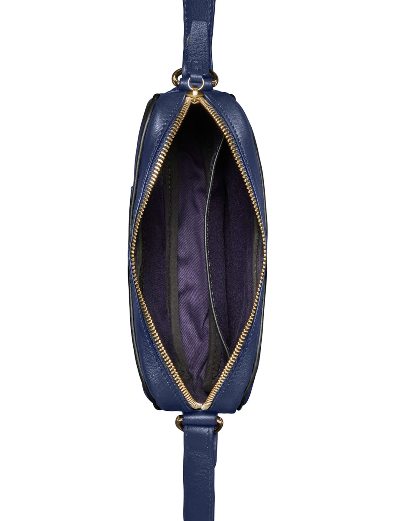 Banane Marcia Leder marineblau schwarzer Rand