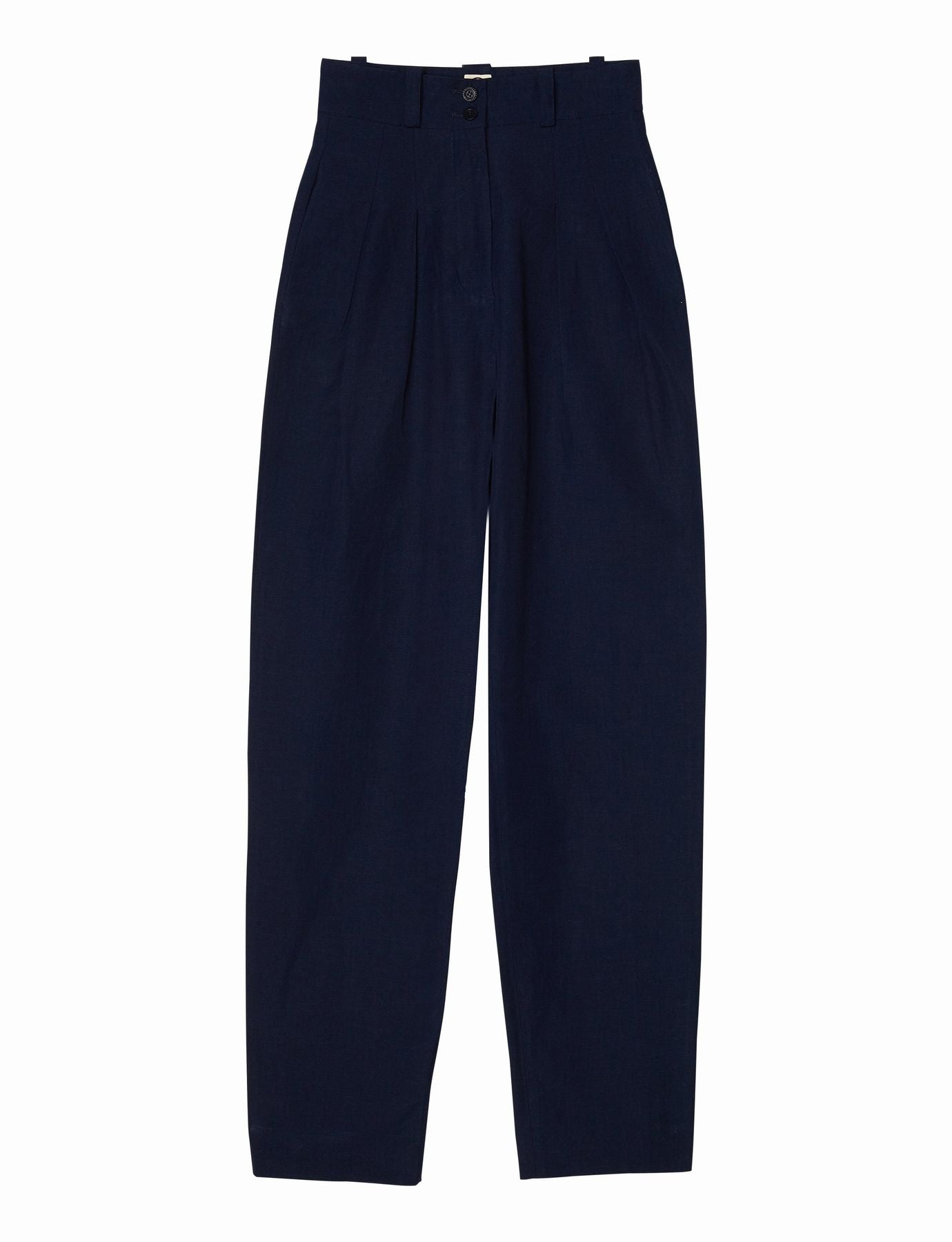Pantalon Atalia bleu marine coton et lin