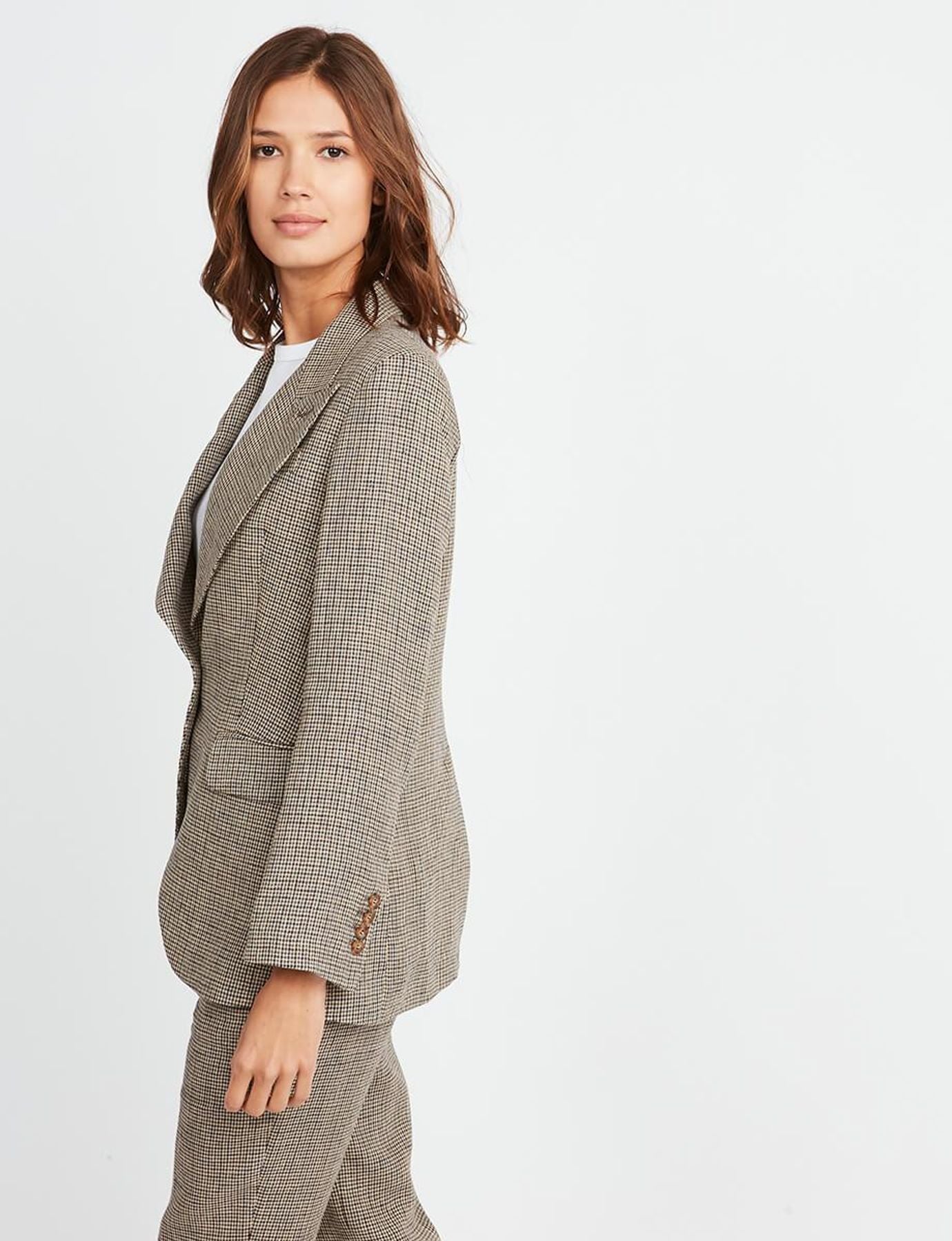 Gaelle houndstooth linen jacket