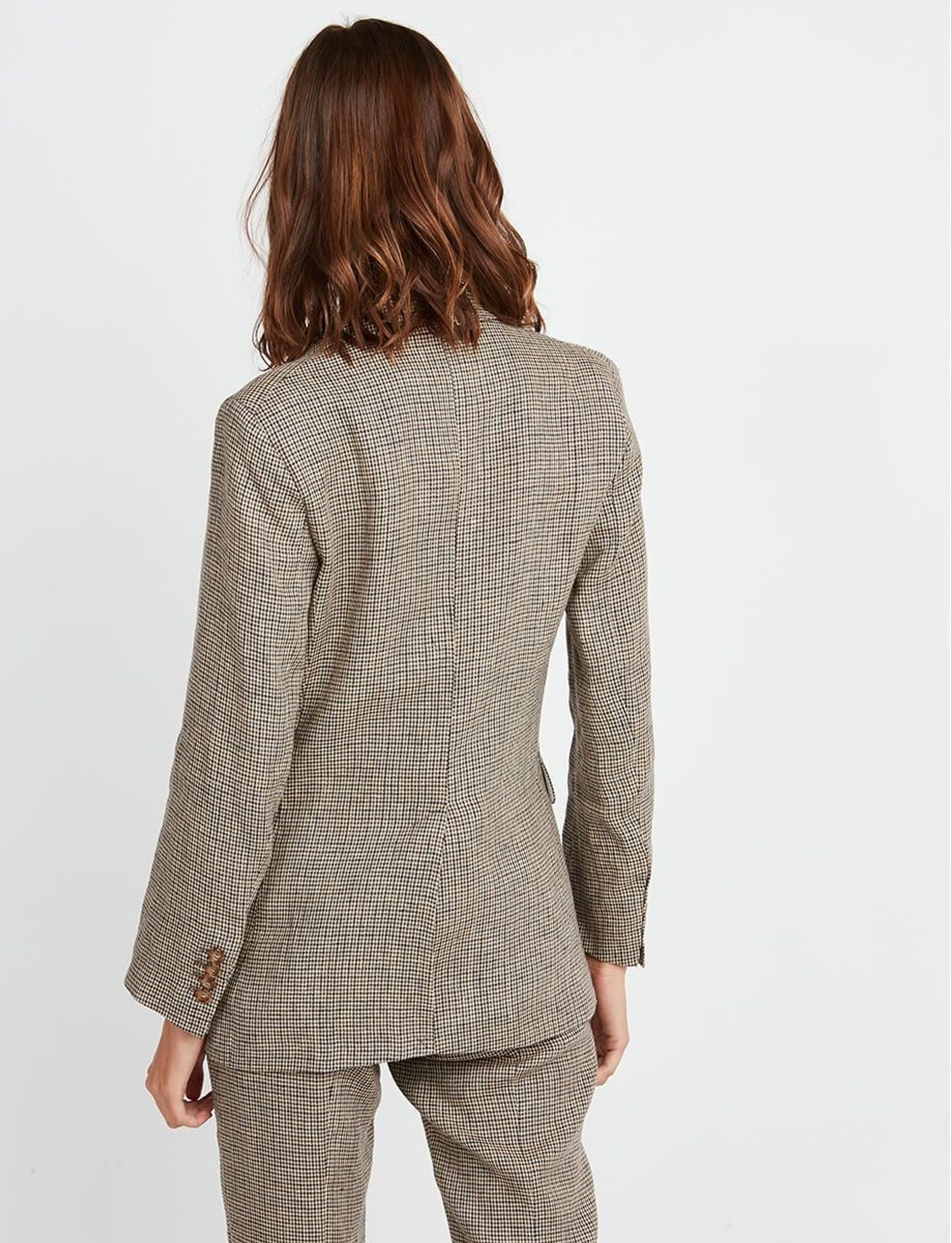 Gaelle houndstooth linen jacket