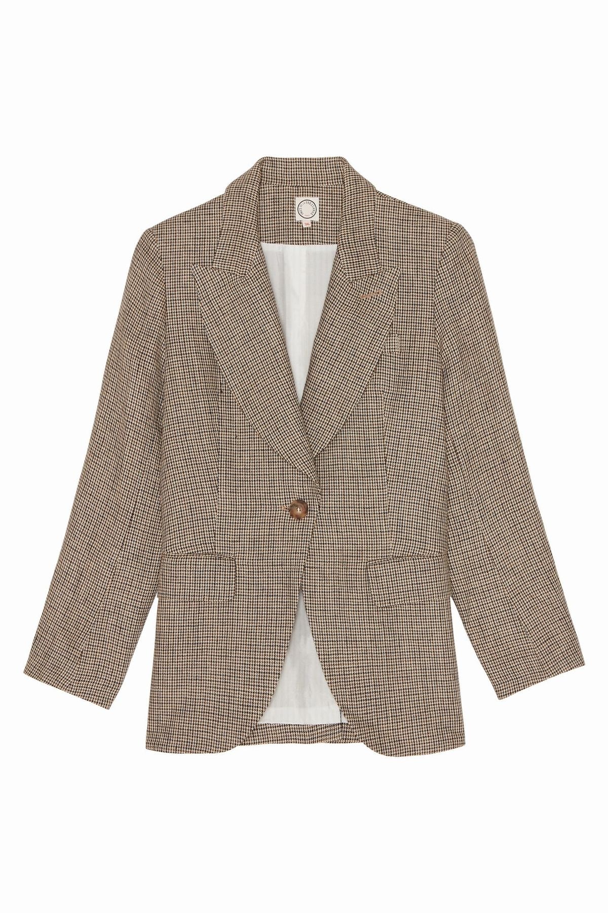 Gaelle houndstooth linen jacket