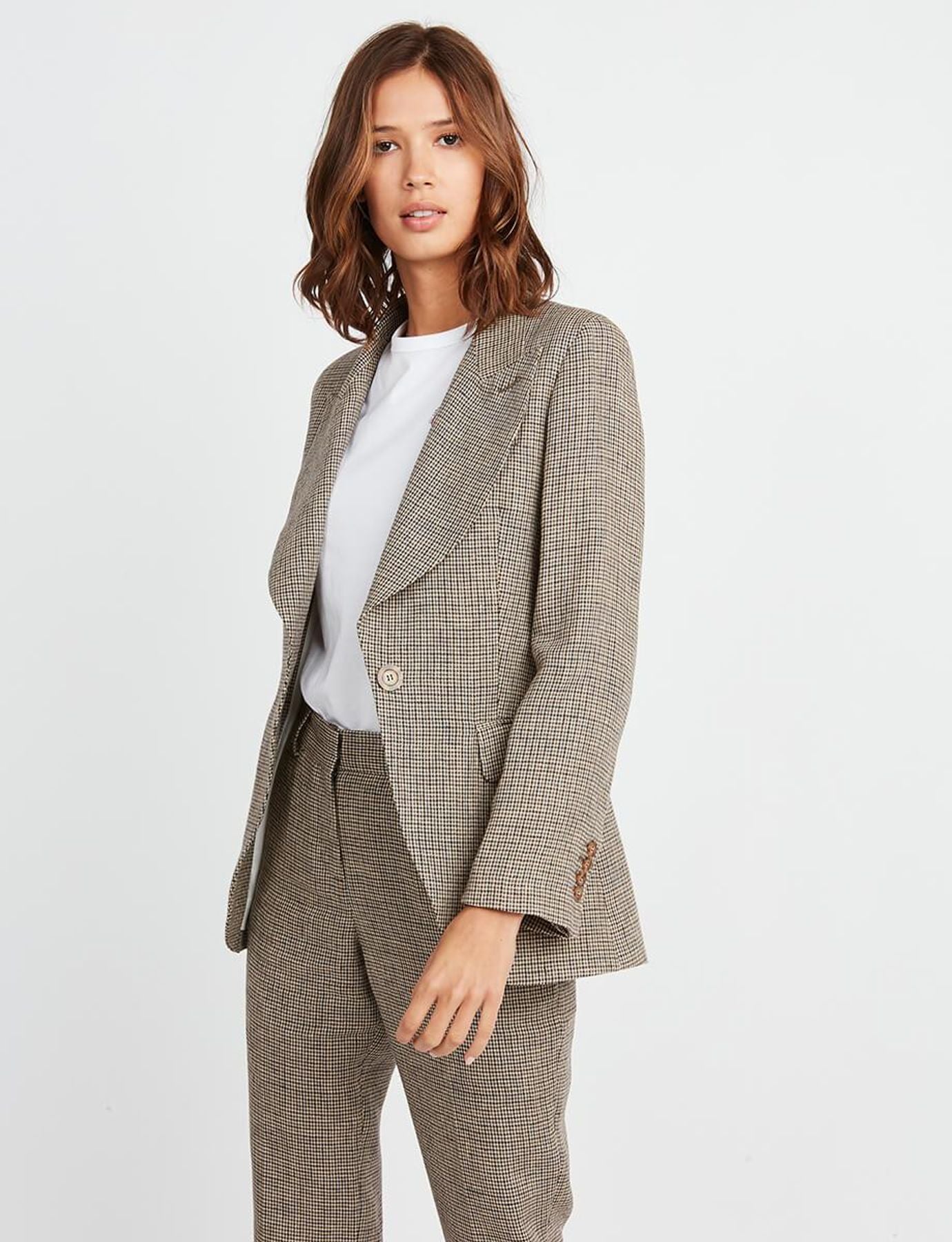 Gaelle houndstooth linen jacket