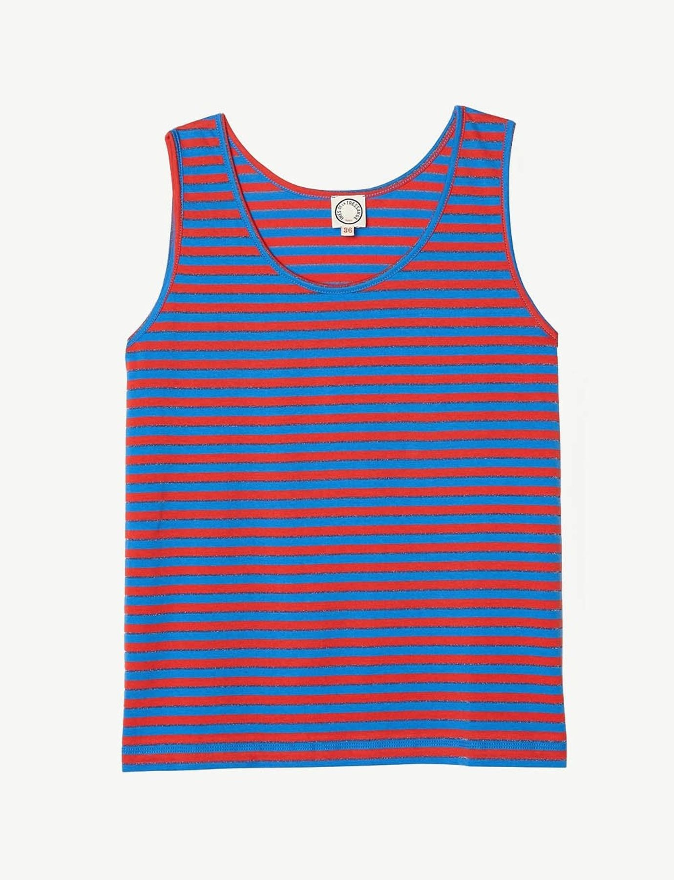 Top Katalino à rayures bleu et rouge