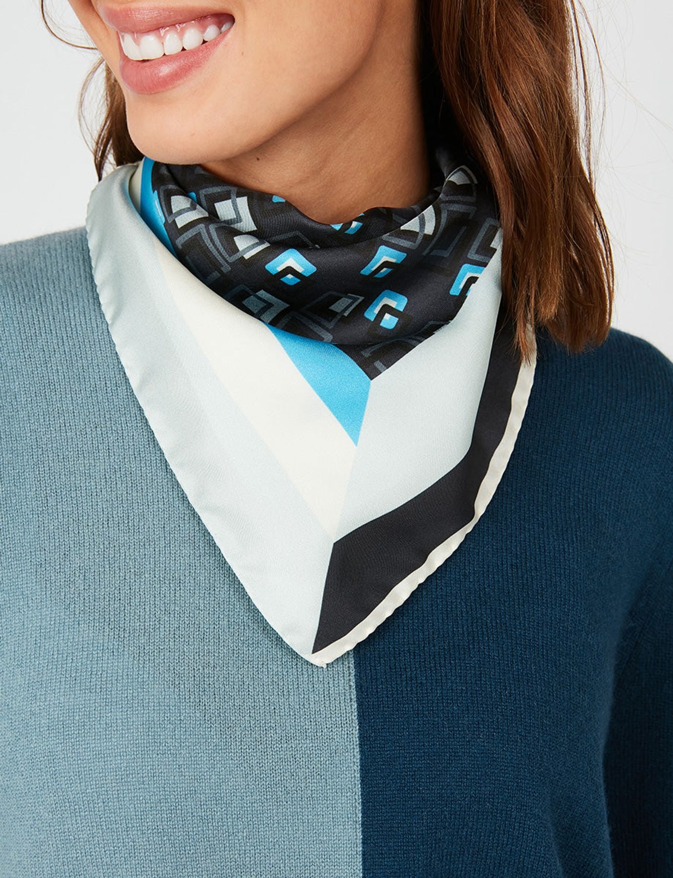 Foulard Broadway pixel bleu