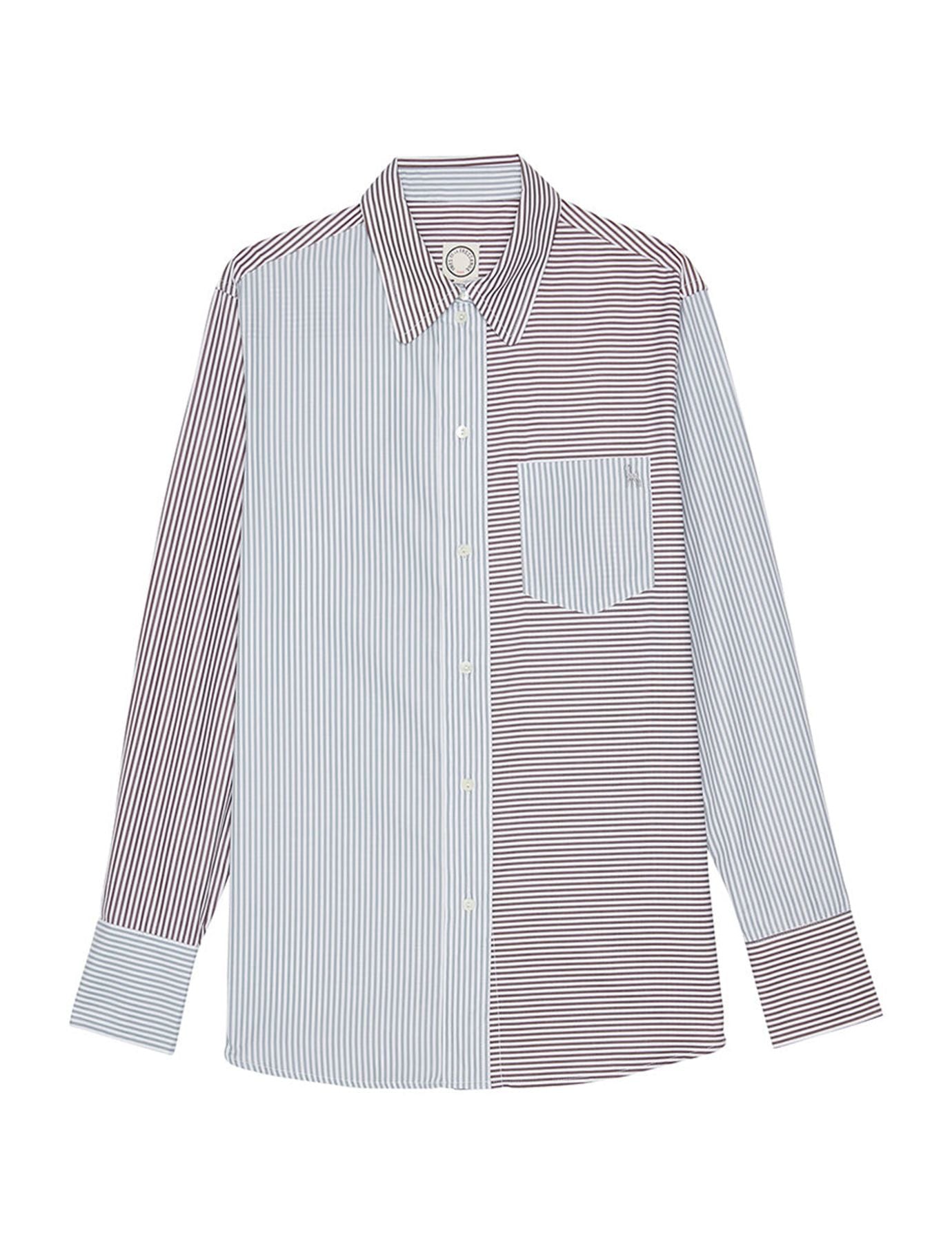 Chemise Maureen rayures grises et marron
