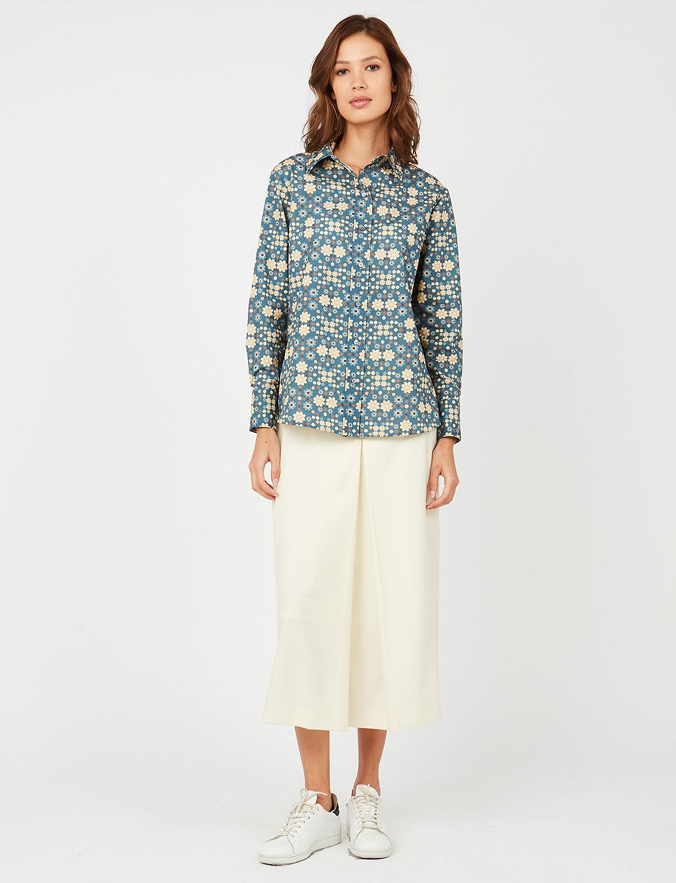 Chemise Maureen bleue motif Boulbon