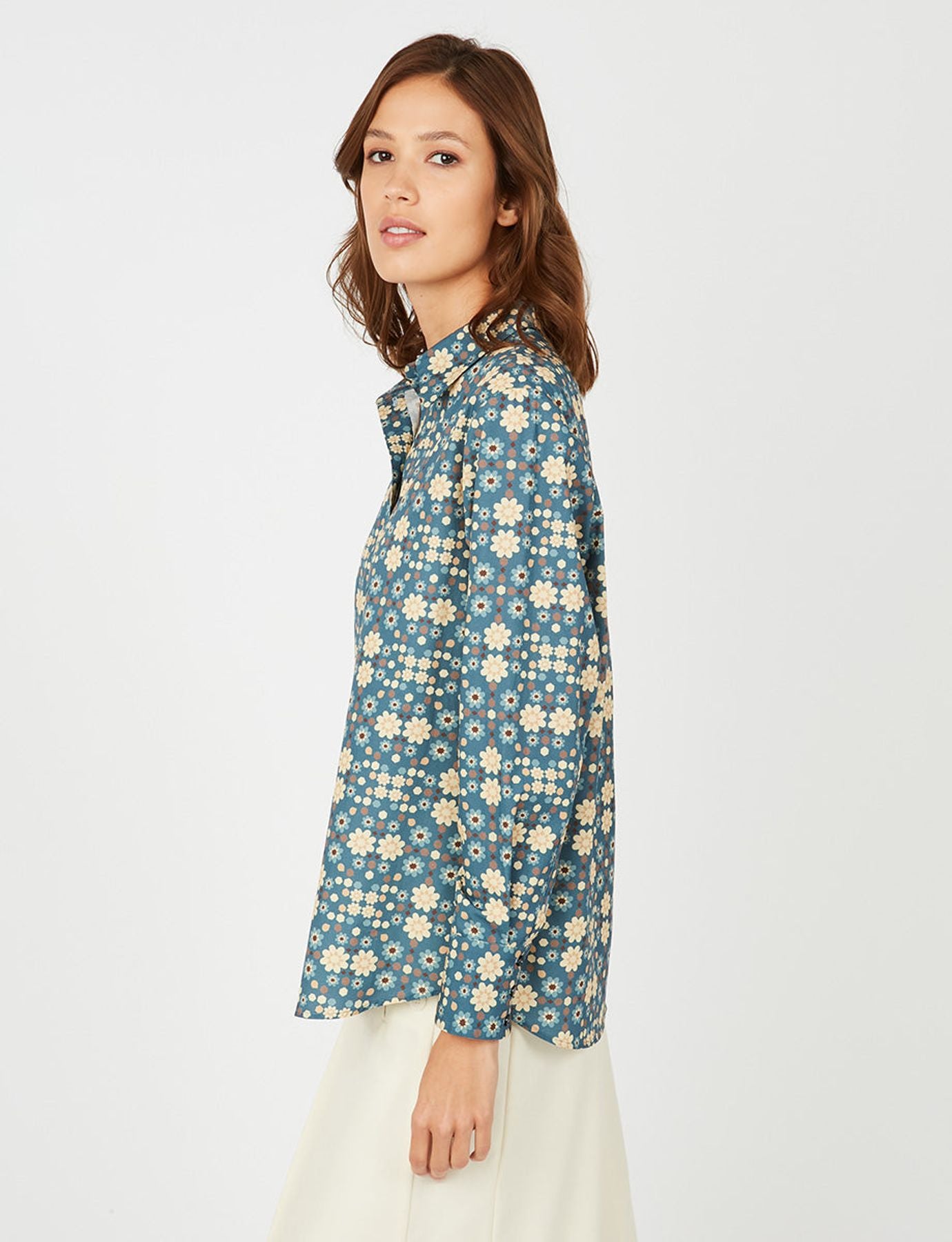 Chemise Maureen bleue motif Boulbon