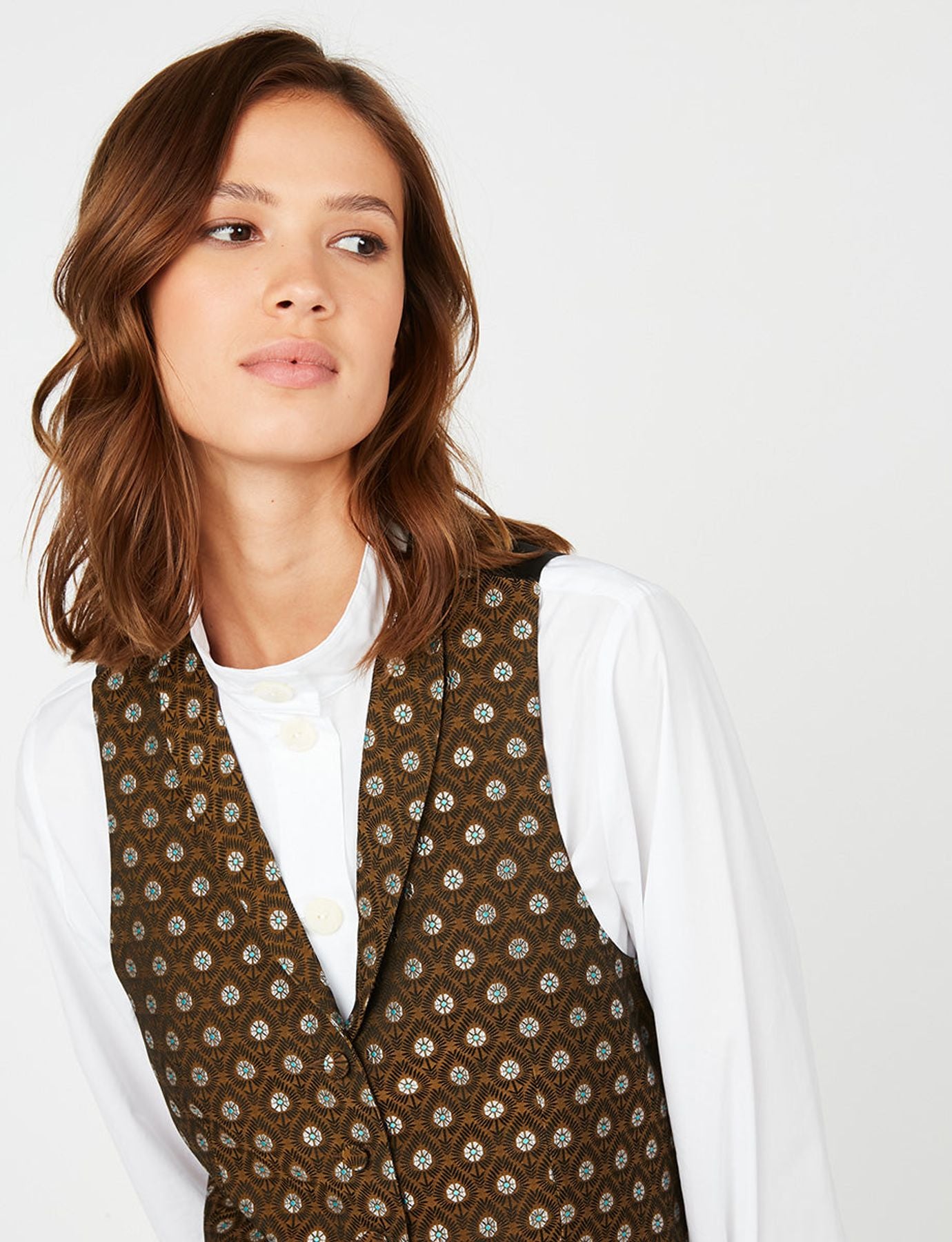 Robinson bronze floral waistcoat
