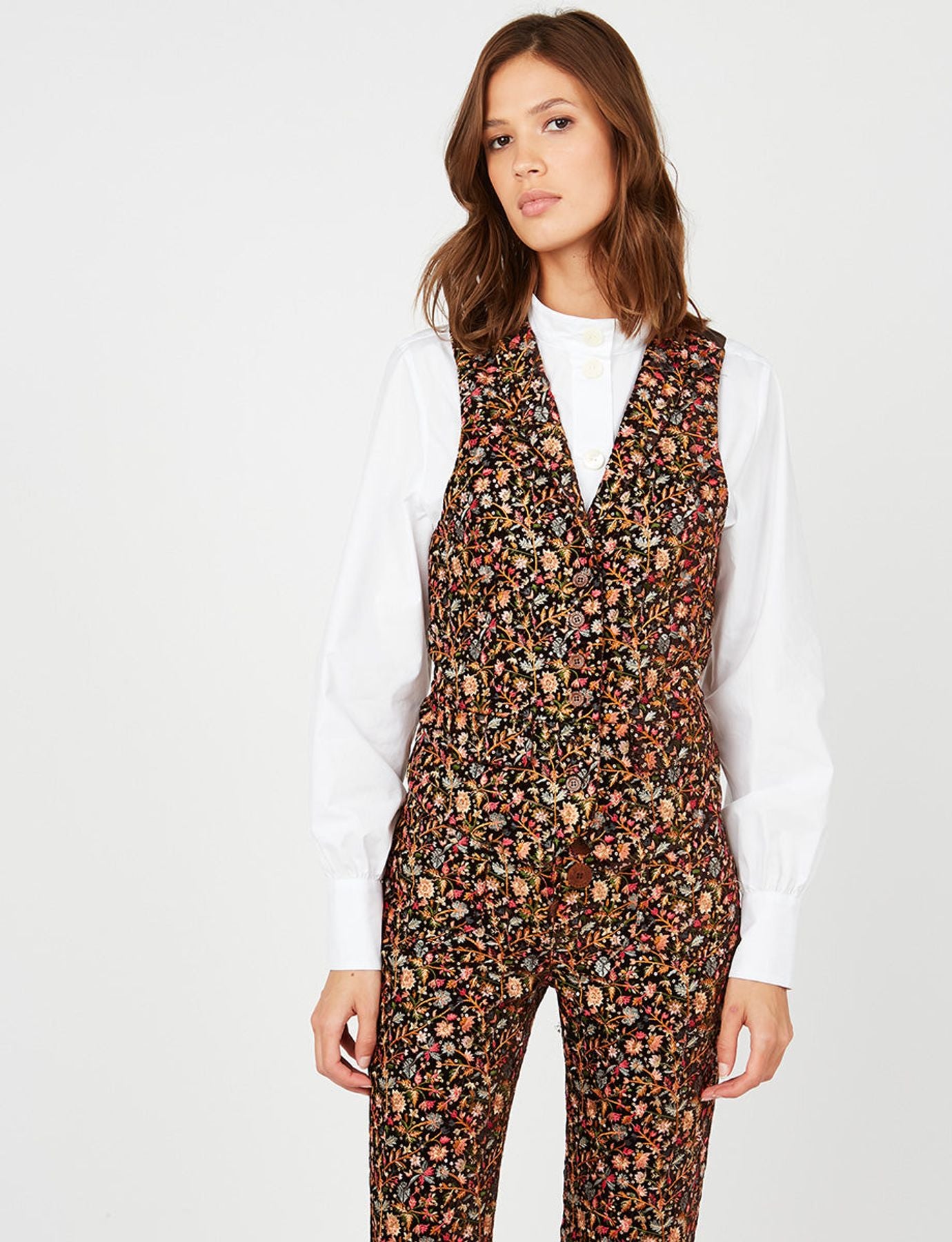 Brown embroidered Robinson waistcoat