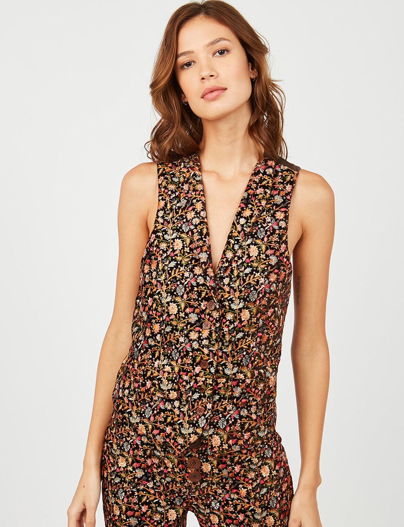 Brown embroidered Robinson waistcoat