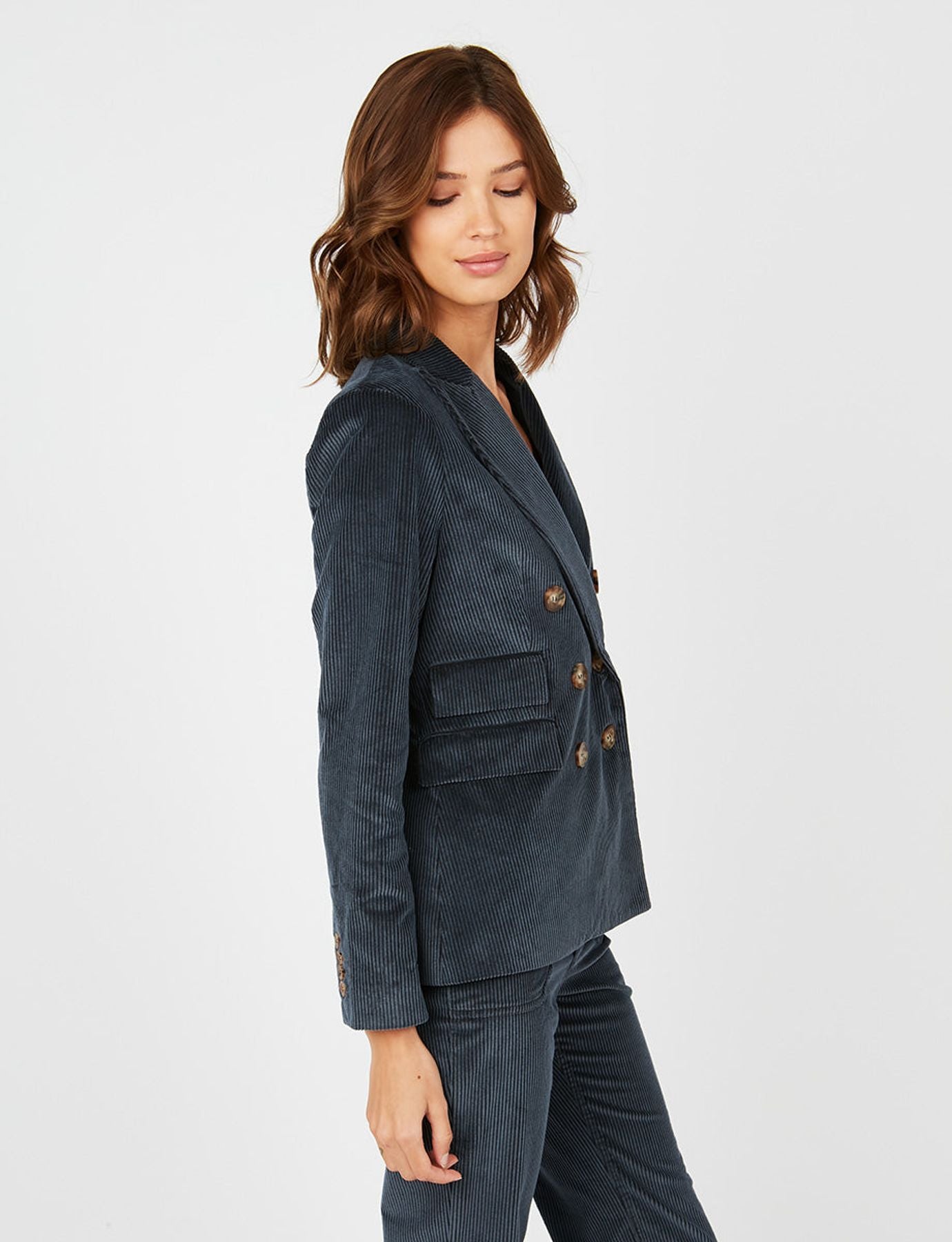 Maurice blue velvet jacket