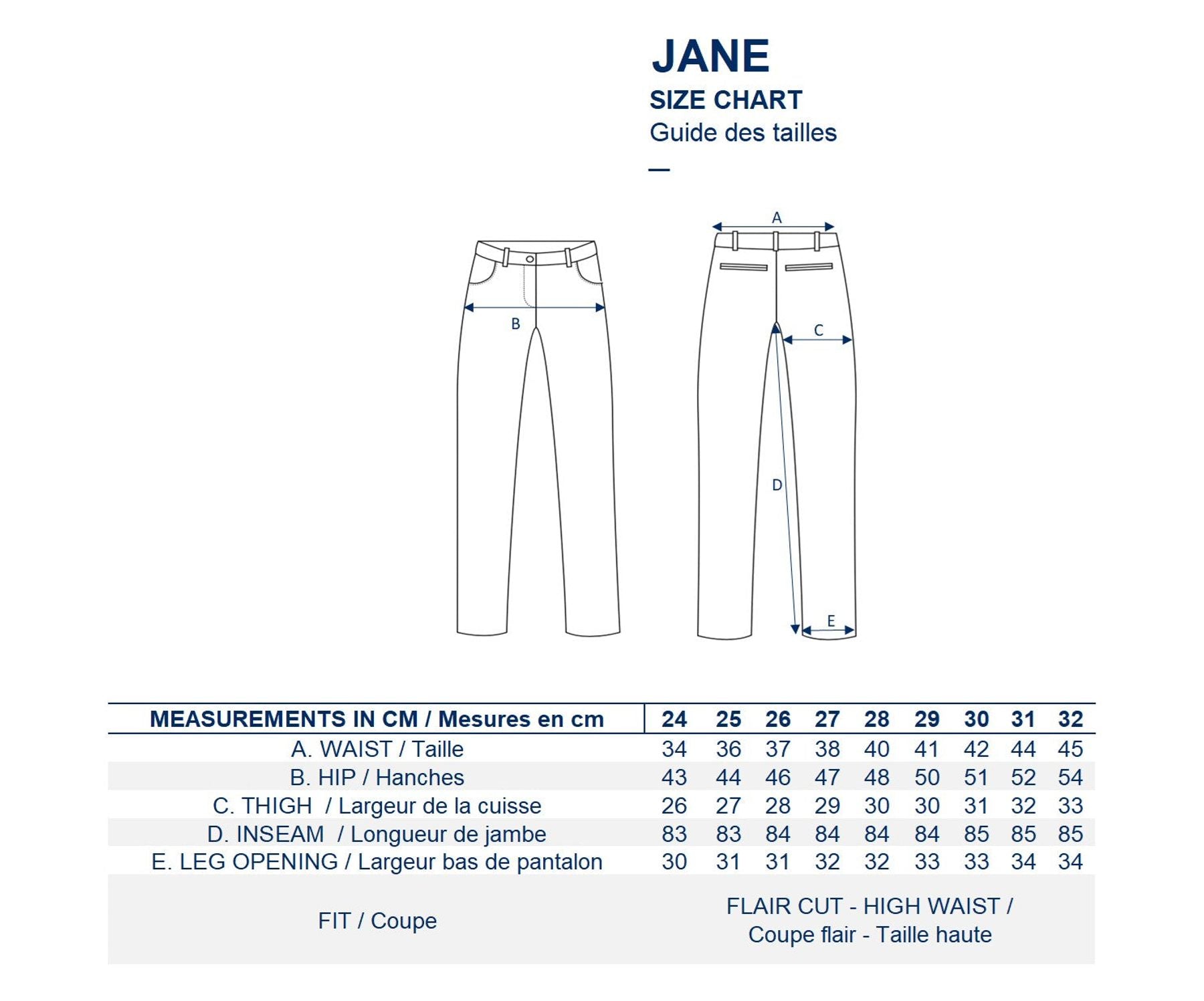 Jean Jane écru coupe flare