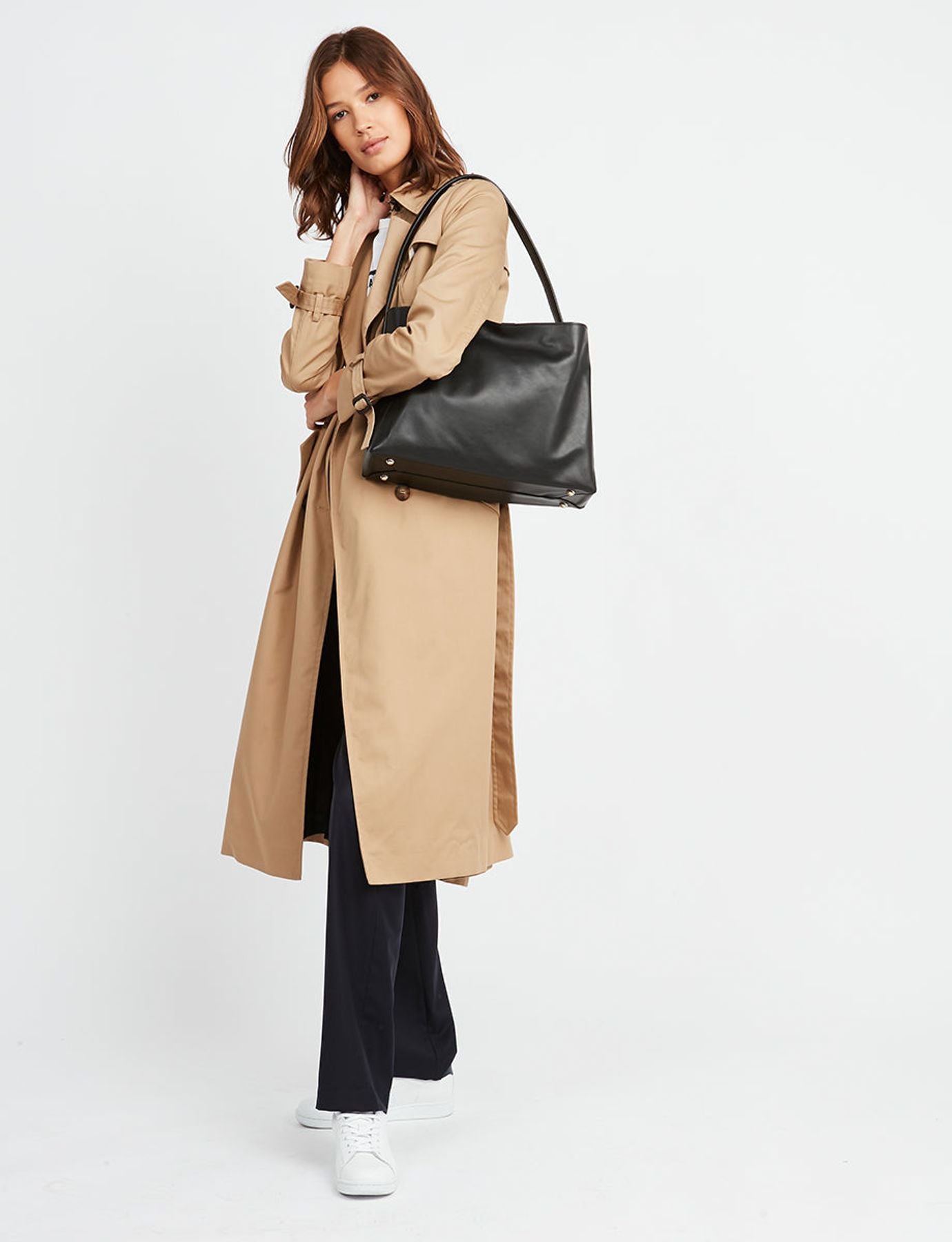 Tasche Leonore L Leder schwarz