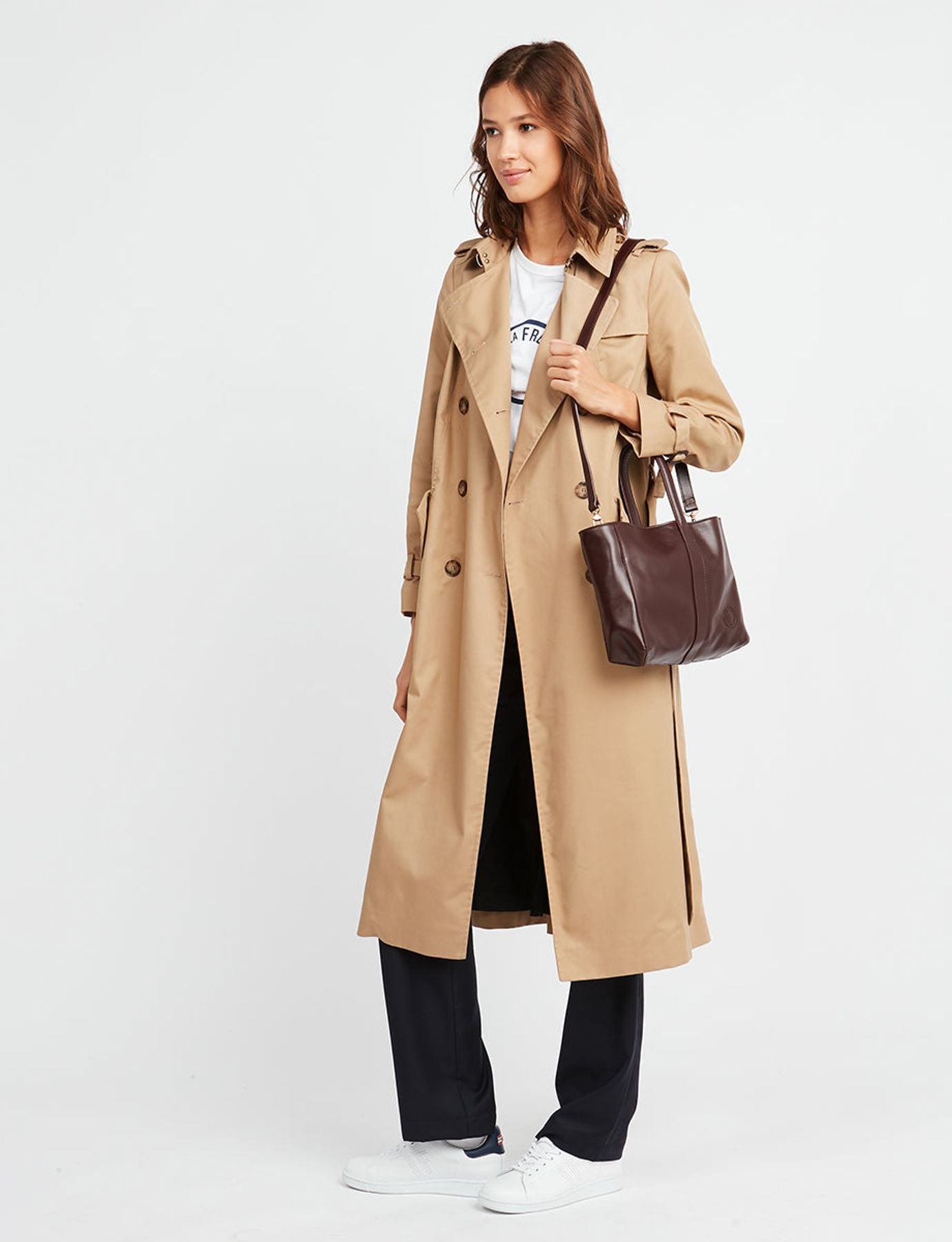 Léonore S burgundy leather bag