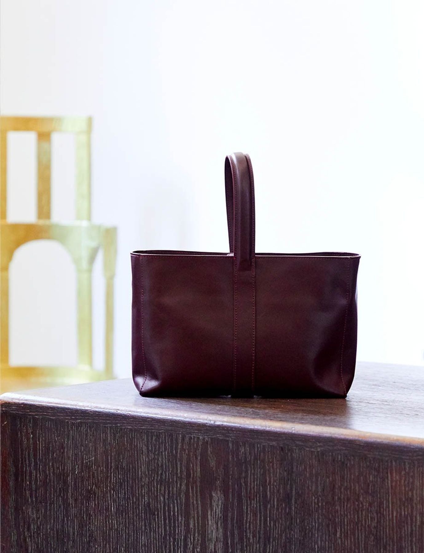 Léonore S burgundy leather bag