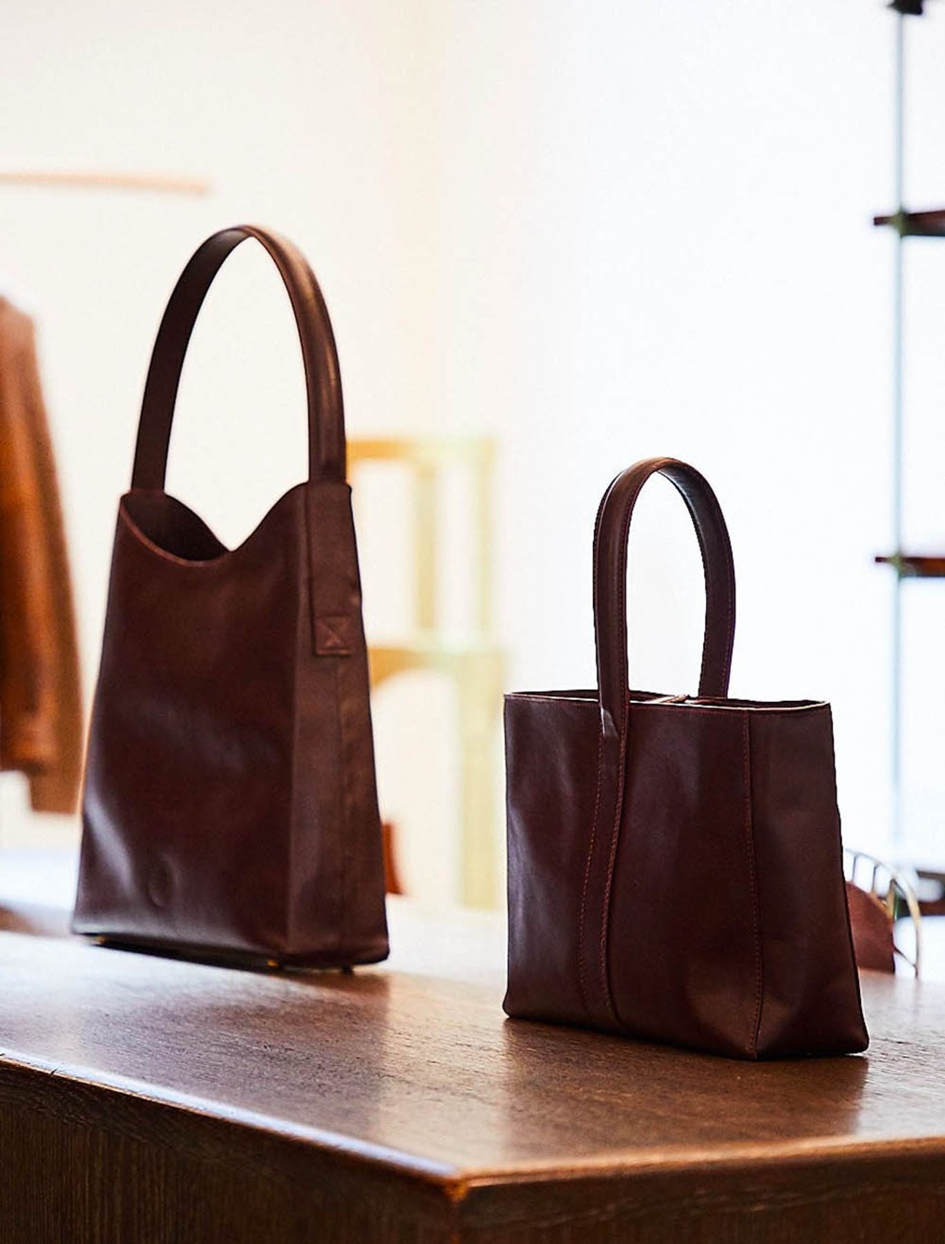 Léonore S burgundy leather bag
