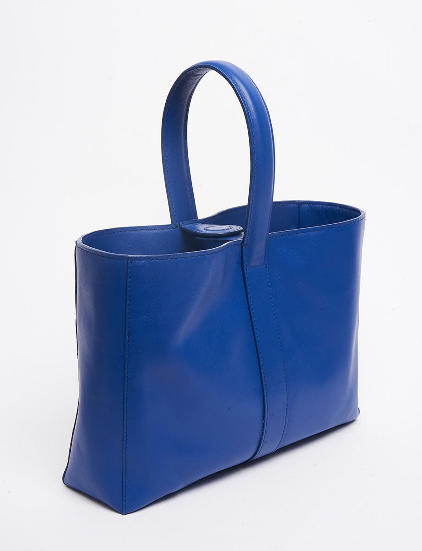 Sac cabas cuir Léonore petit format bleu cobalt