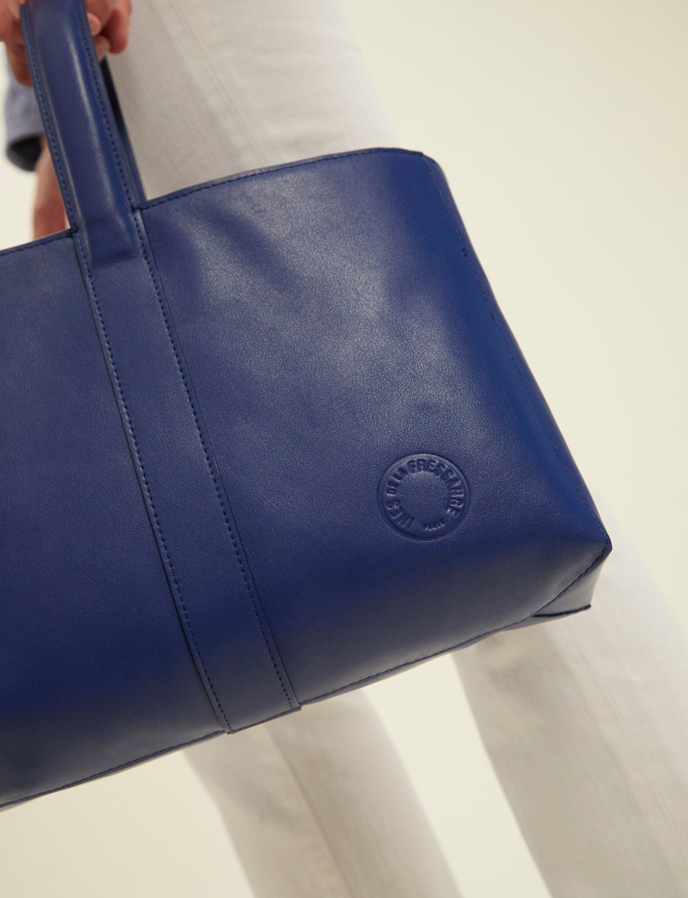Sac cabas cuir Léonore petit format bleu cobalt