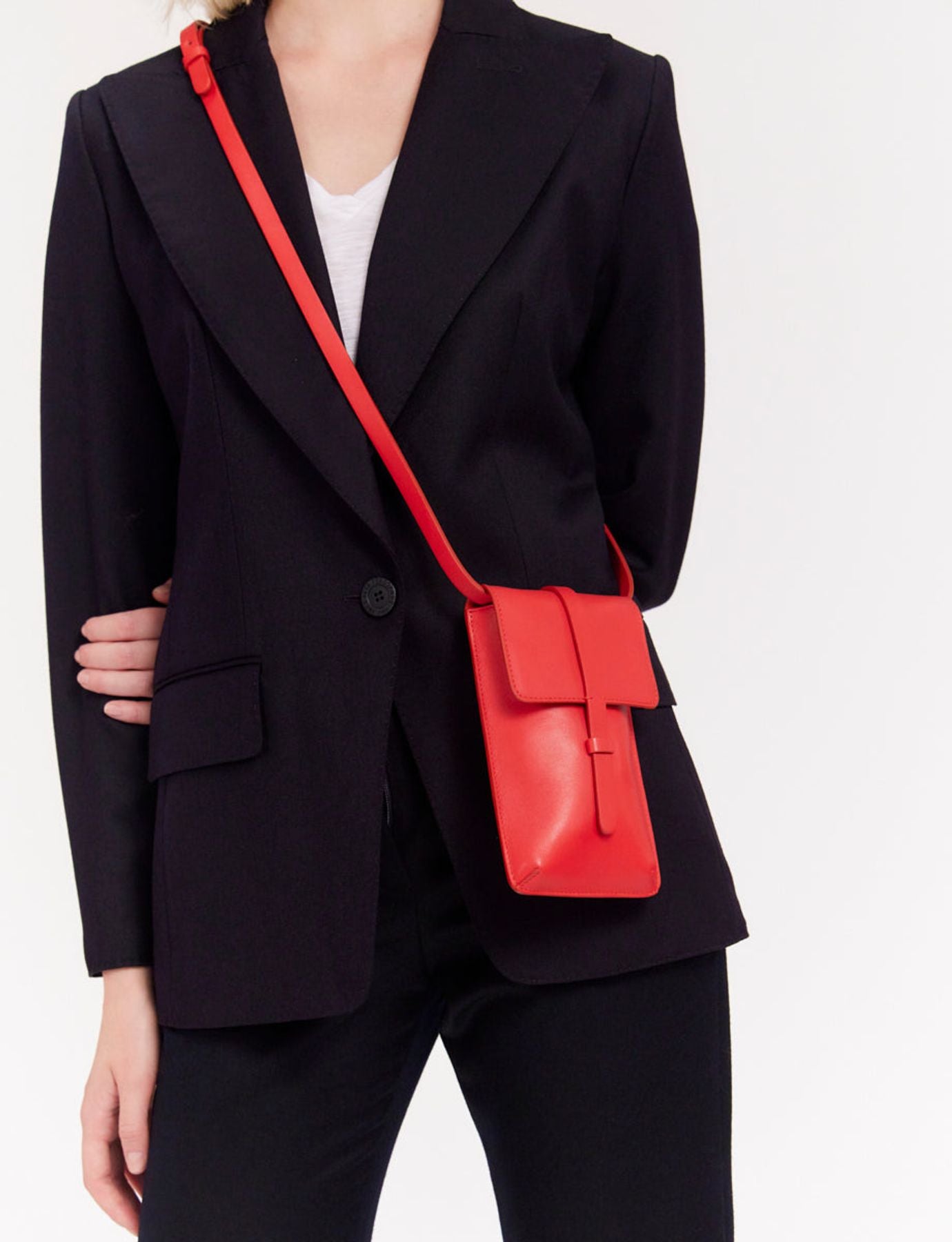 Bolso Smartphone Léonore cuero rojo