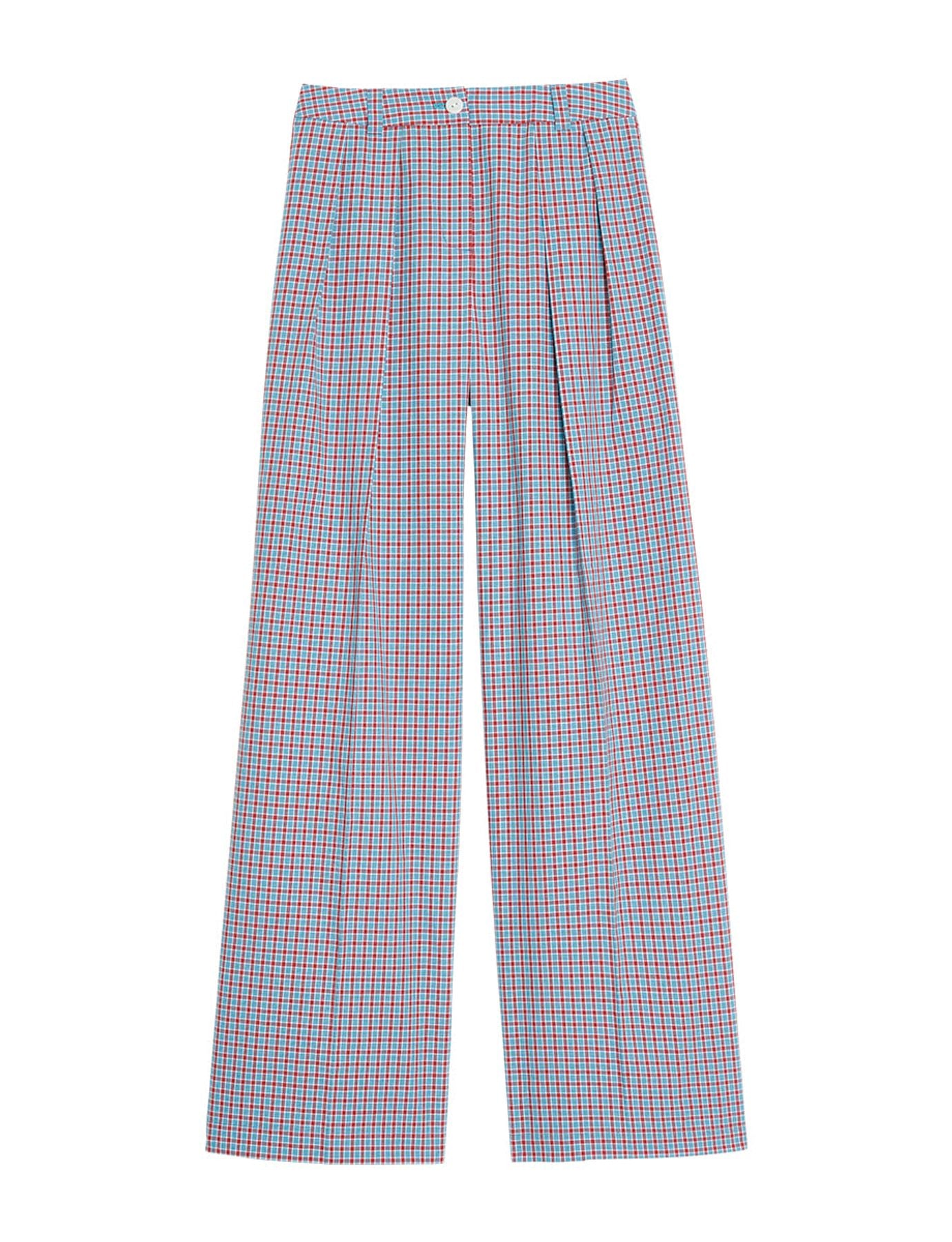 Luciano turquoise checked trousers