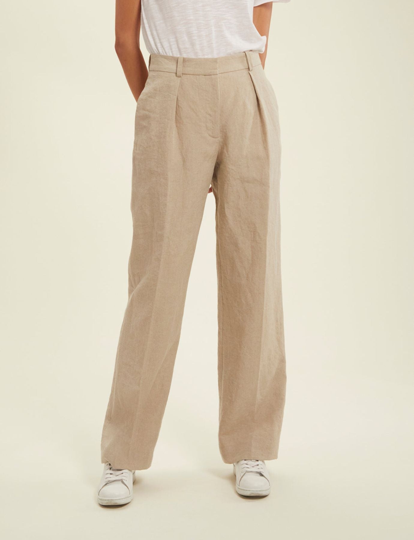 Hector beige linen trousers