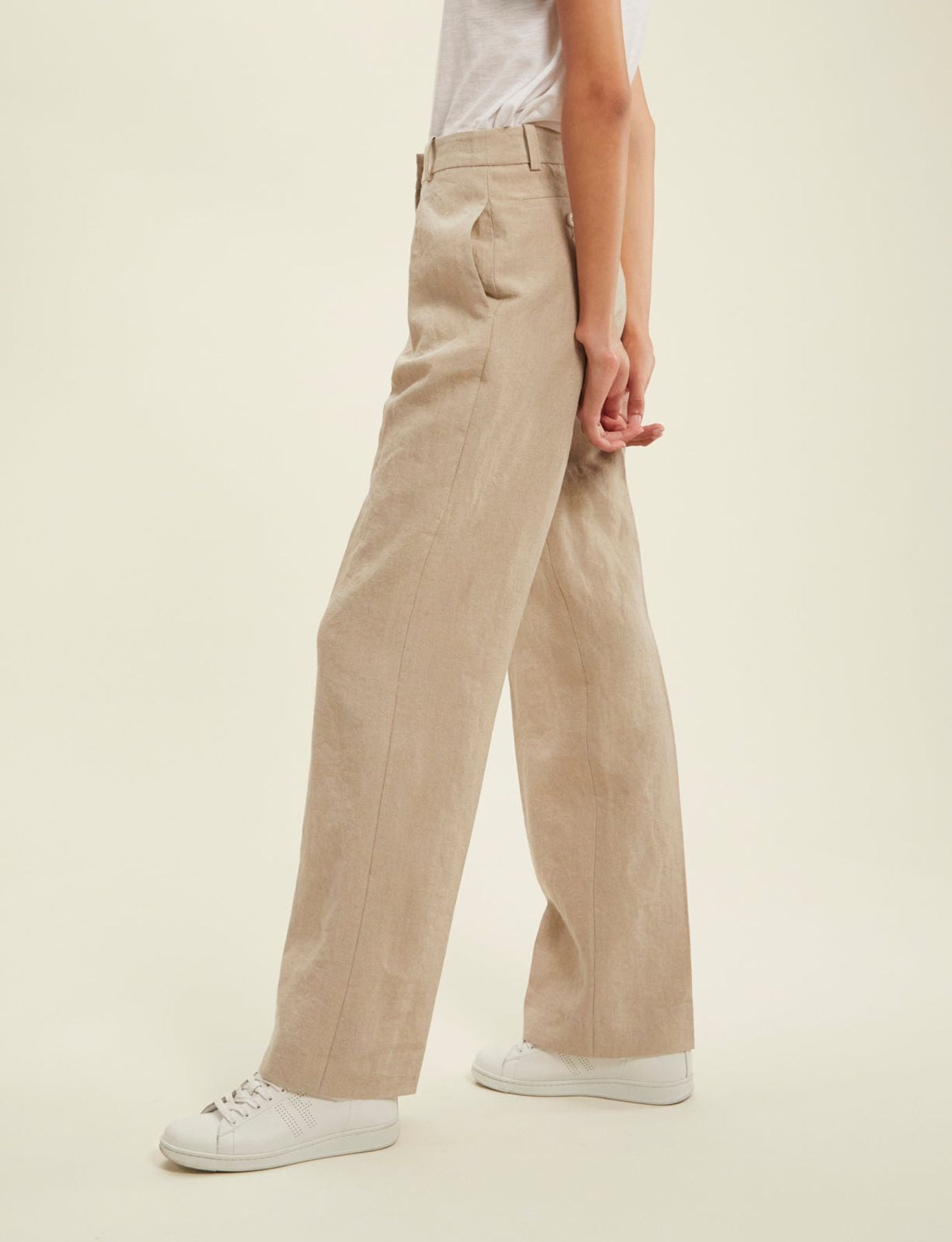 Hector beige linen trousers