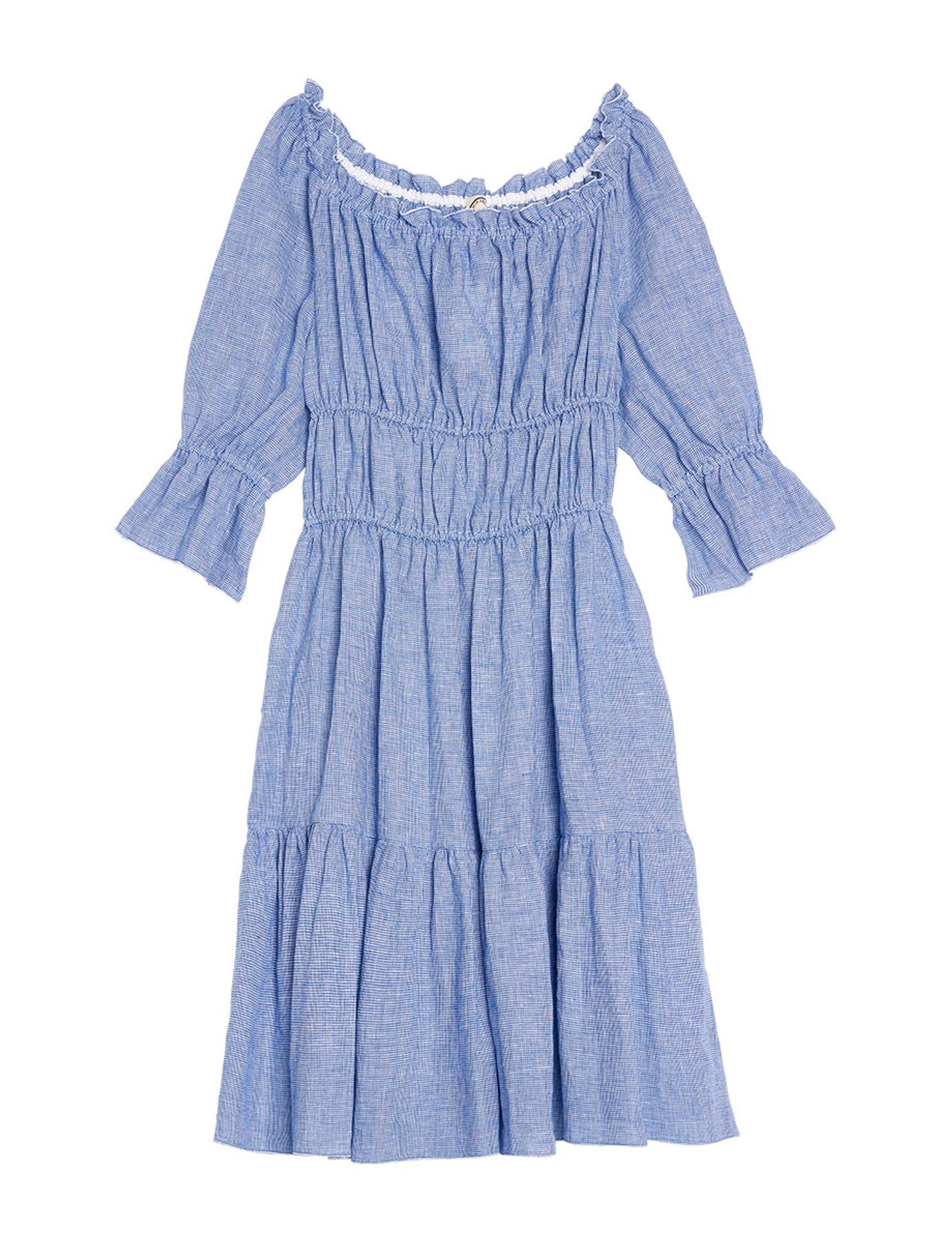 Palmina blue linen dress