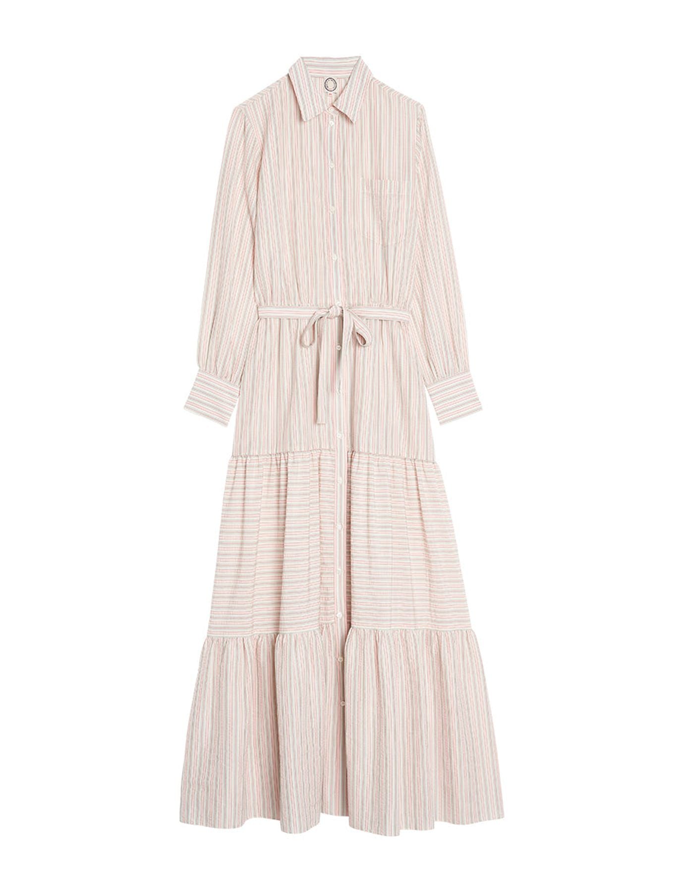 Robe Léna écru à rayures