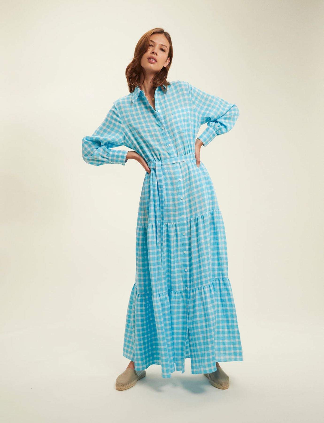 Robe Léna Vichy turquoise