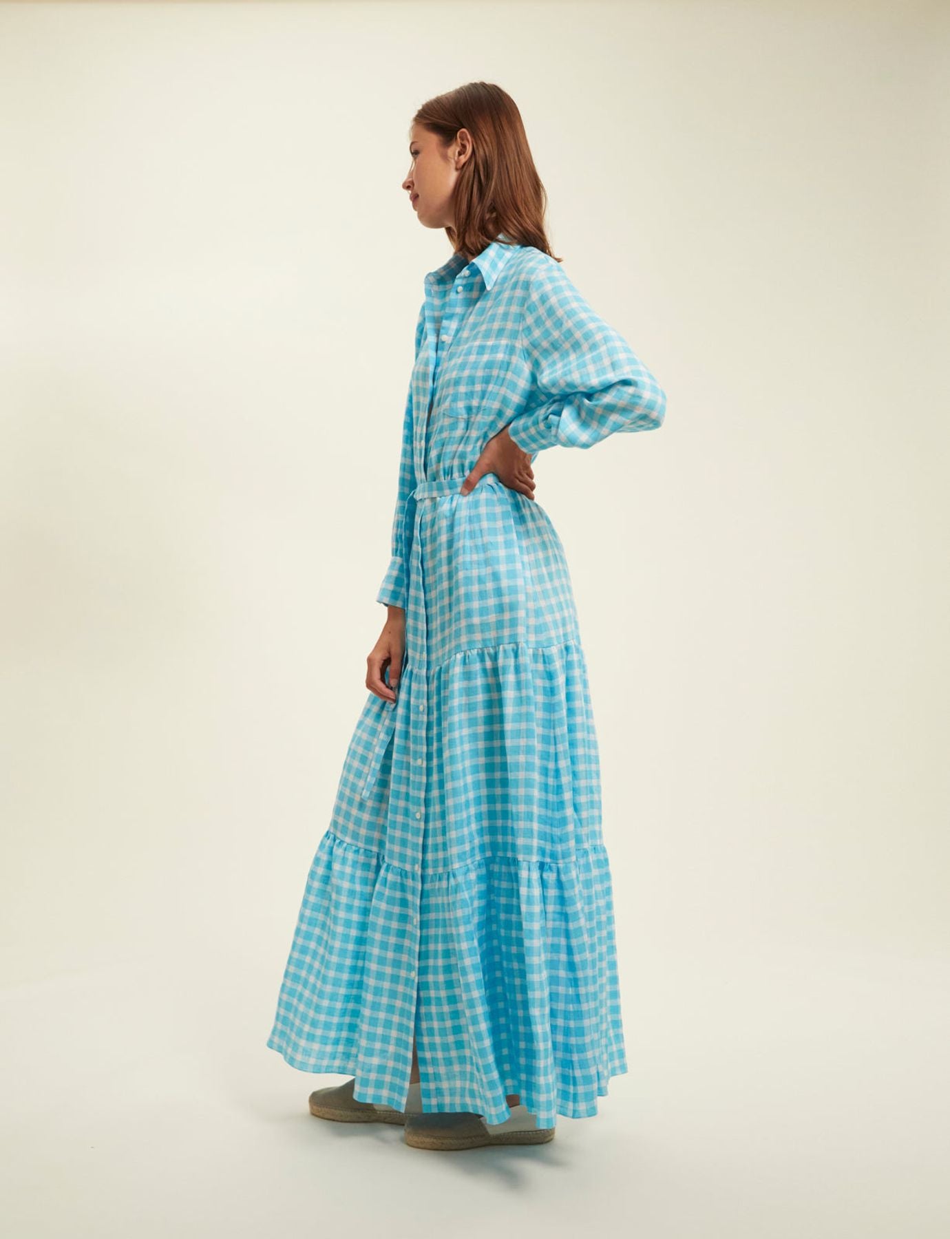 Léna Vichy turquoise dress