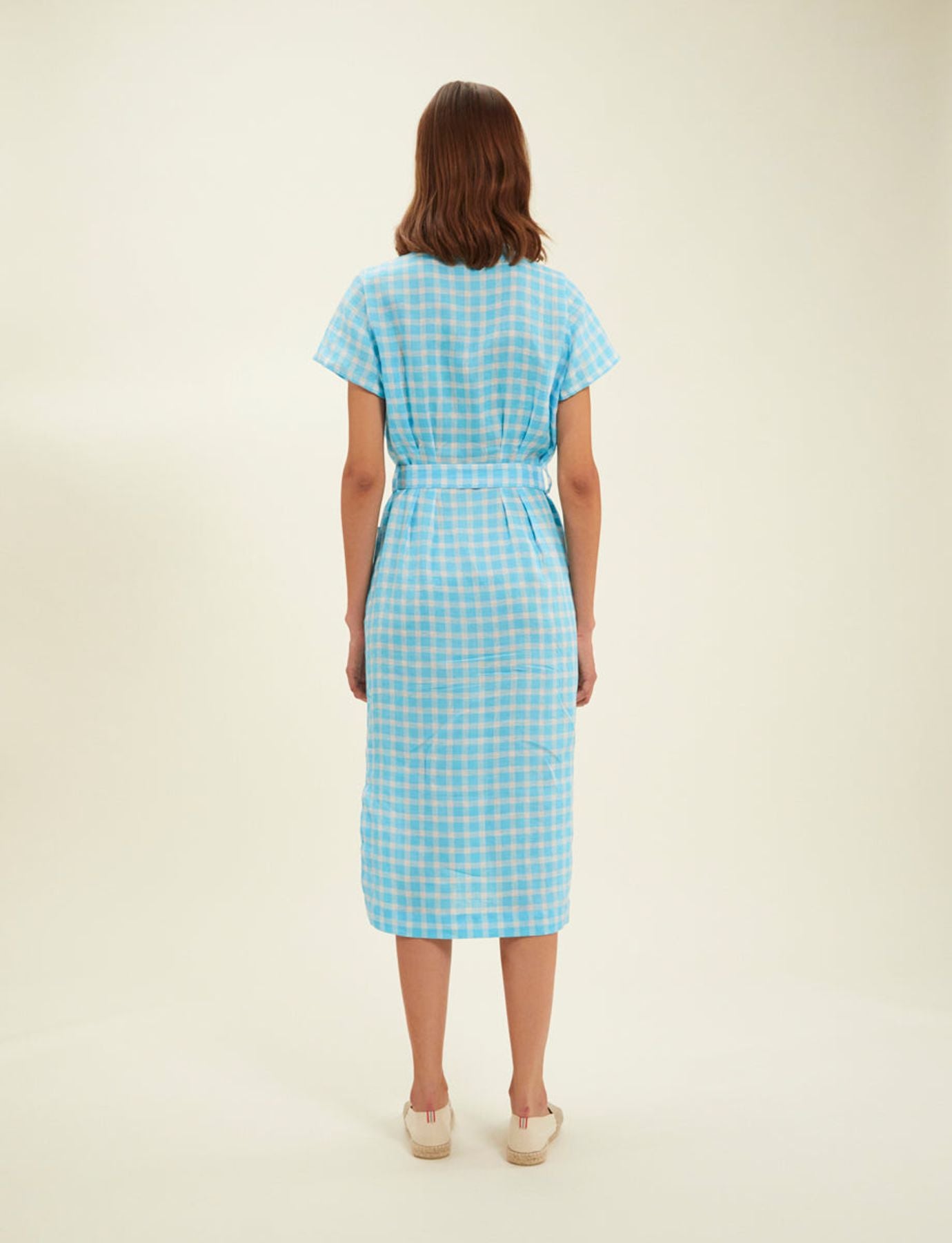Ethel Turquoise Vichy shirt dress