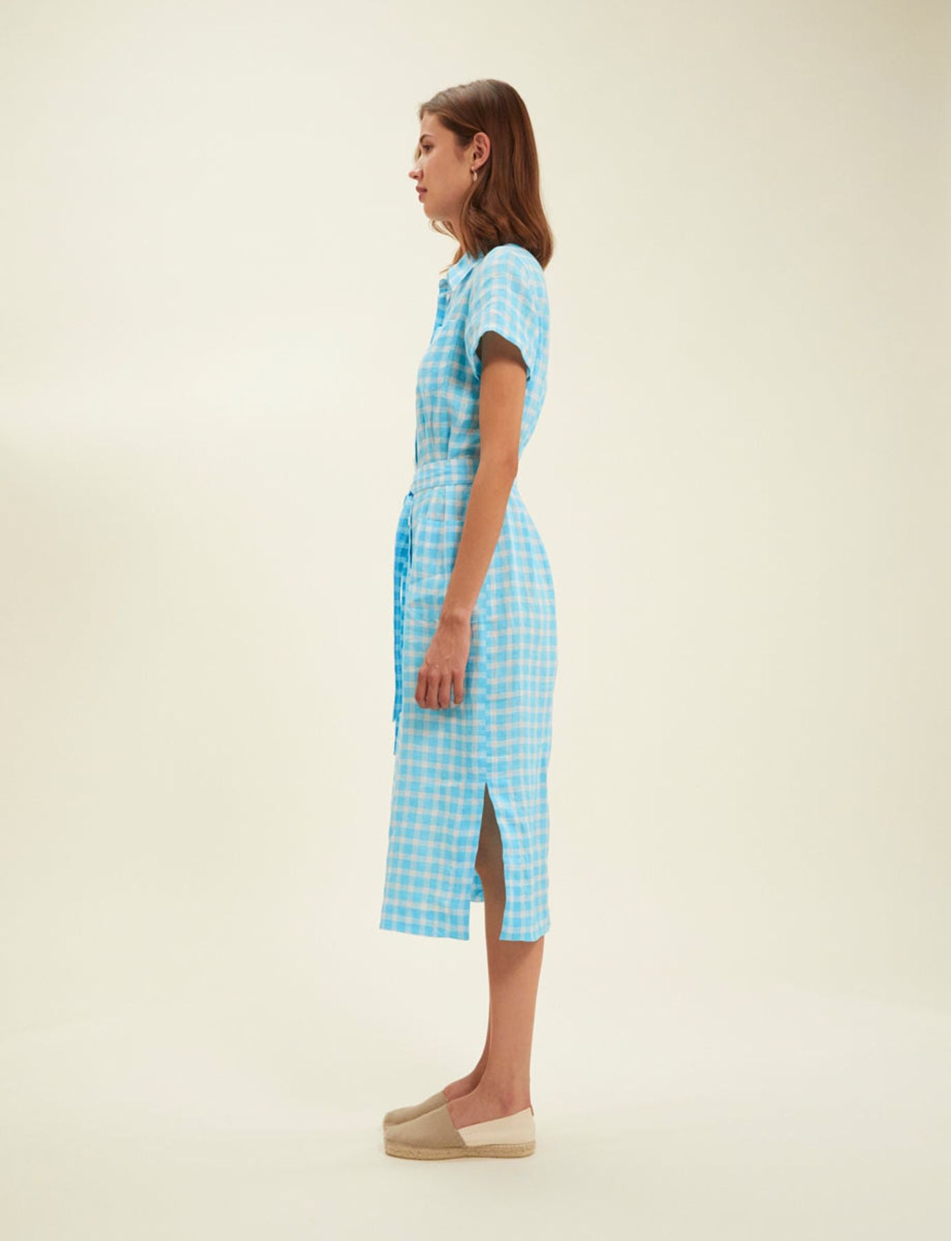 Ethel Turquoise Vichy shirt dress