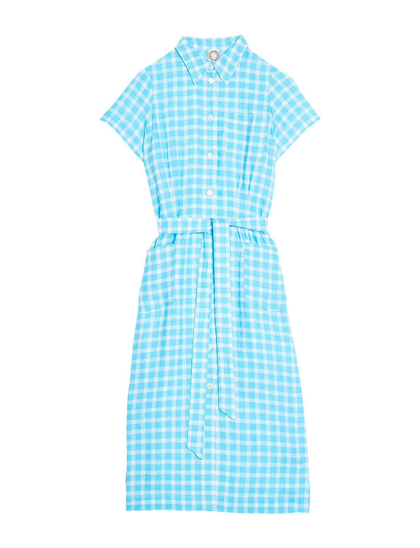 Ethel Turquoise Vichy shirt dress