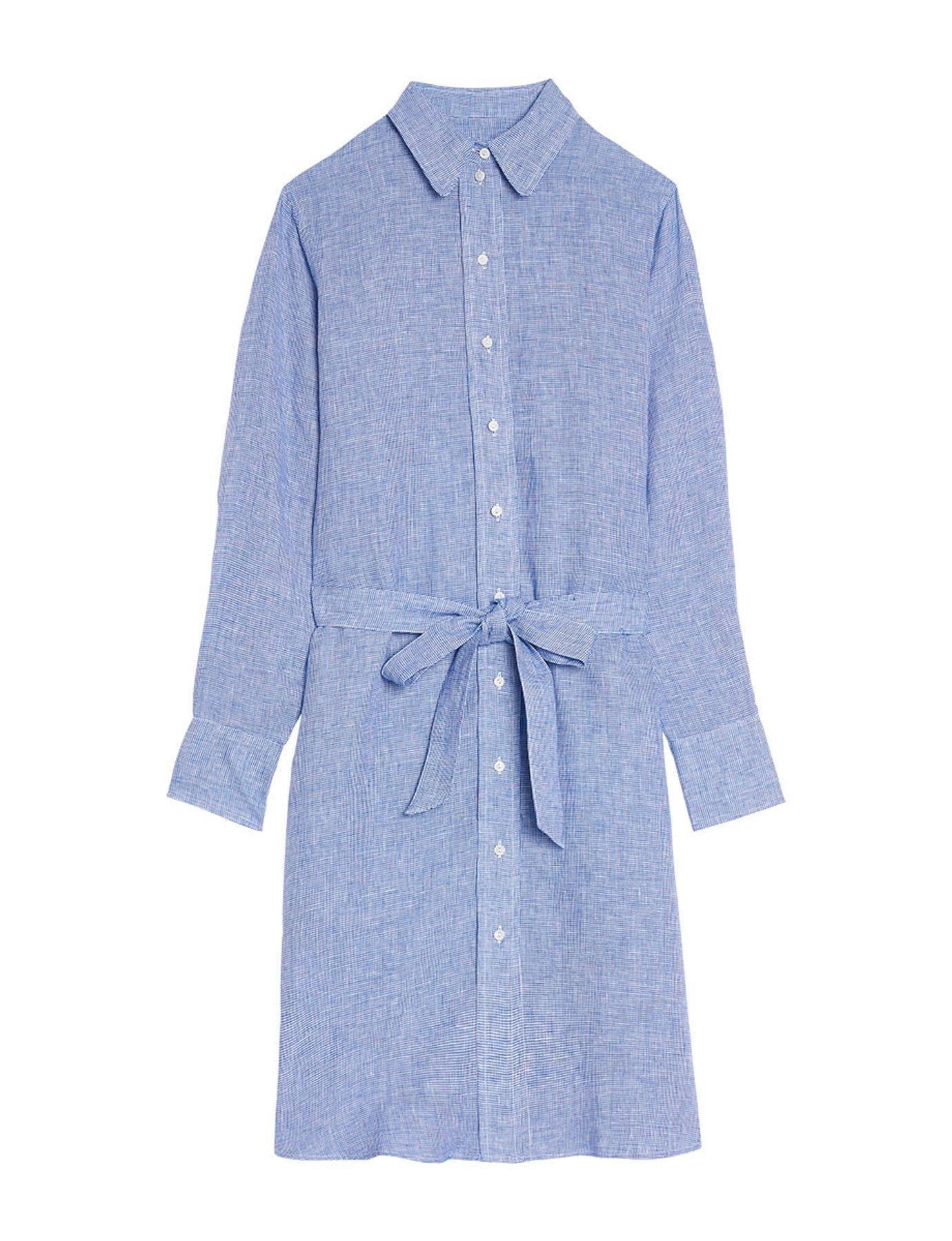 Amour dress in blue linen