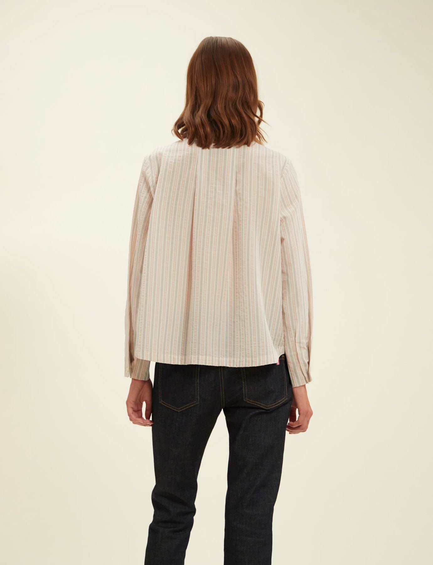 Noa blouse in ecru with stripes