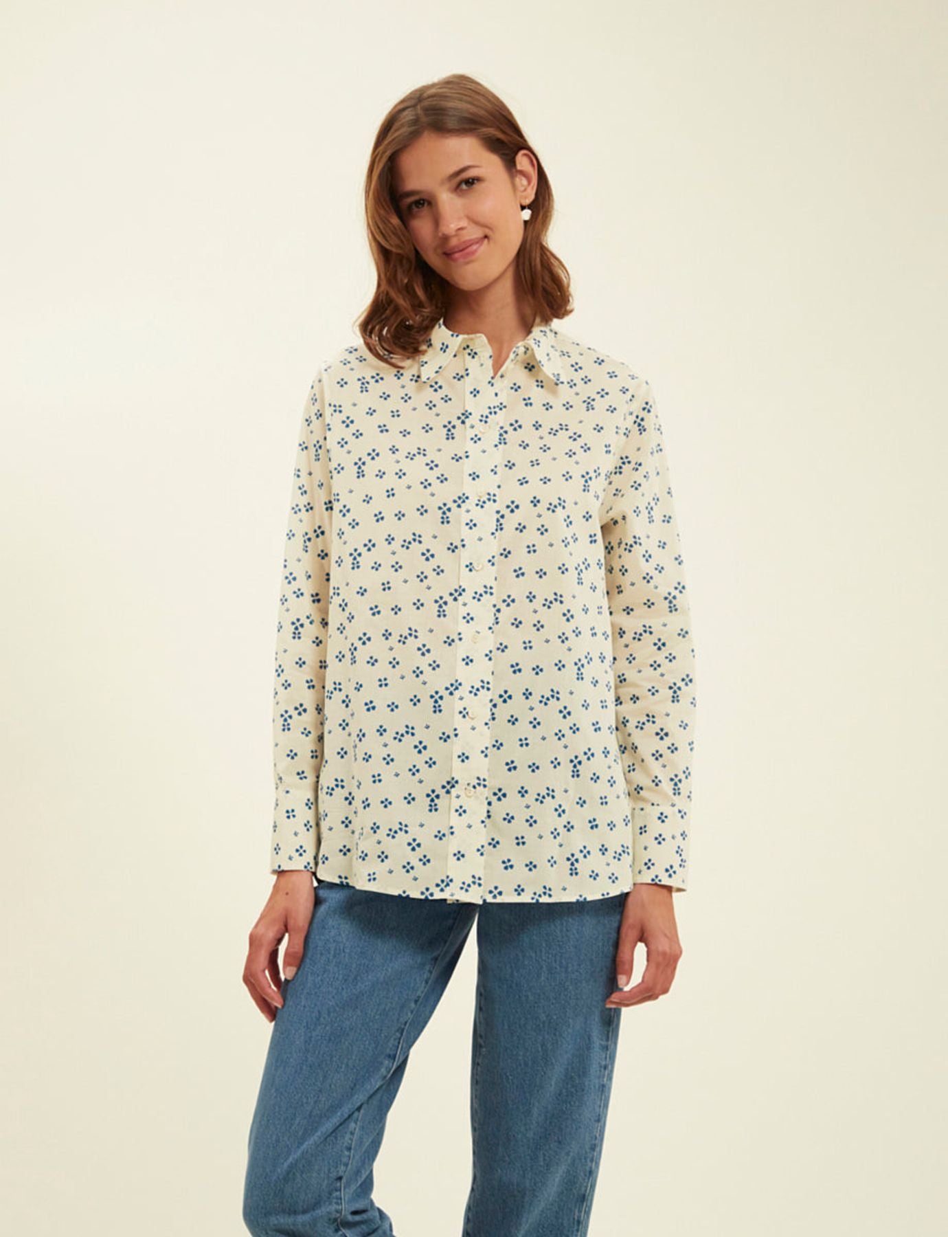 Maureen Lucky blue shirt