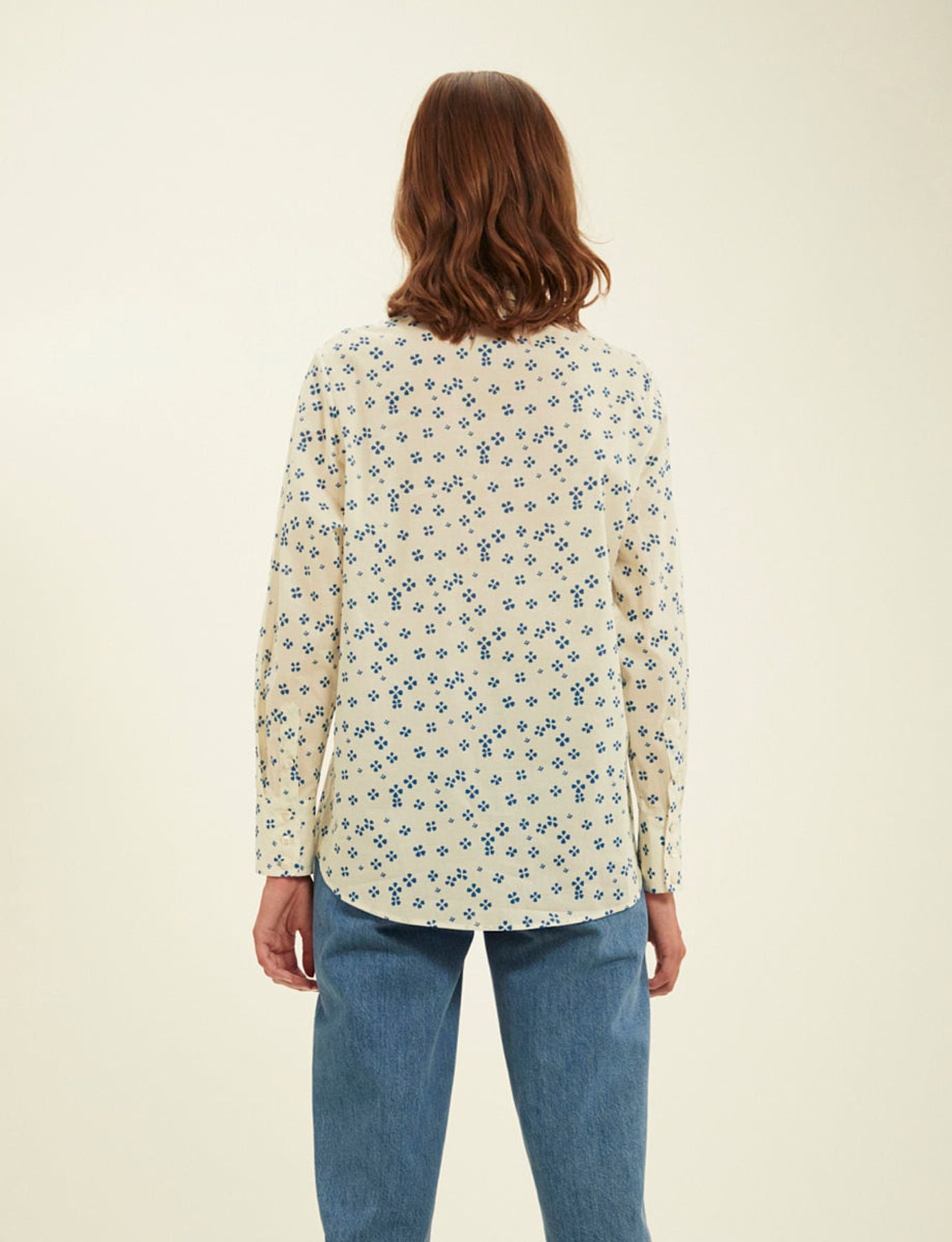 Maureen Lucky blue shirt