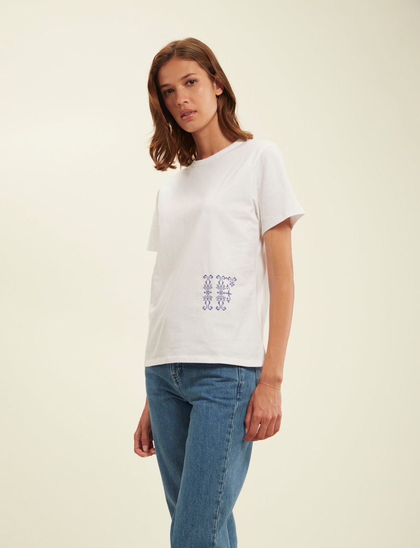 Oscar white embroidered T-shirt