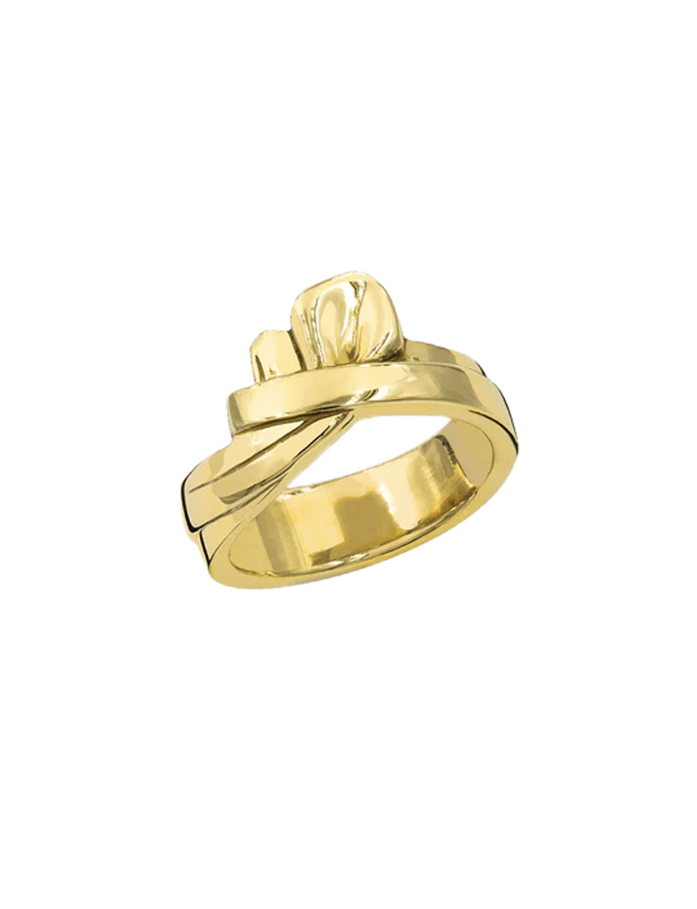 Bague attachement plaqué or noeud