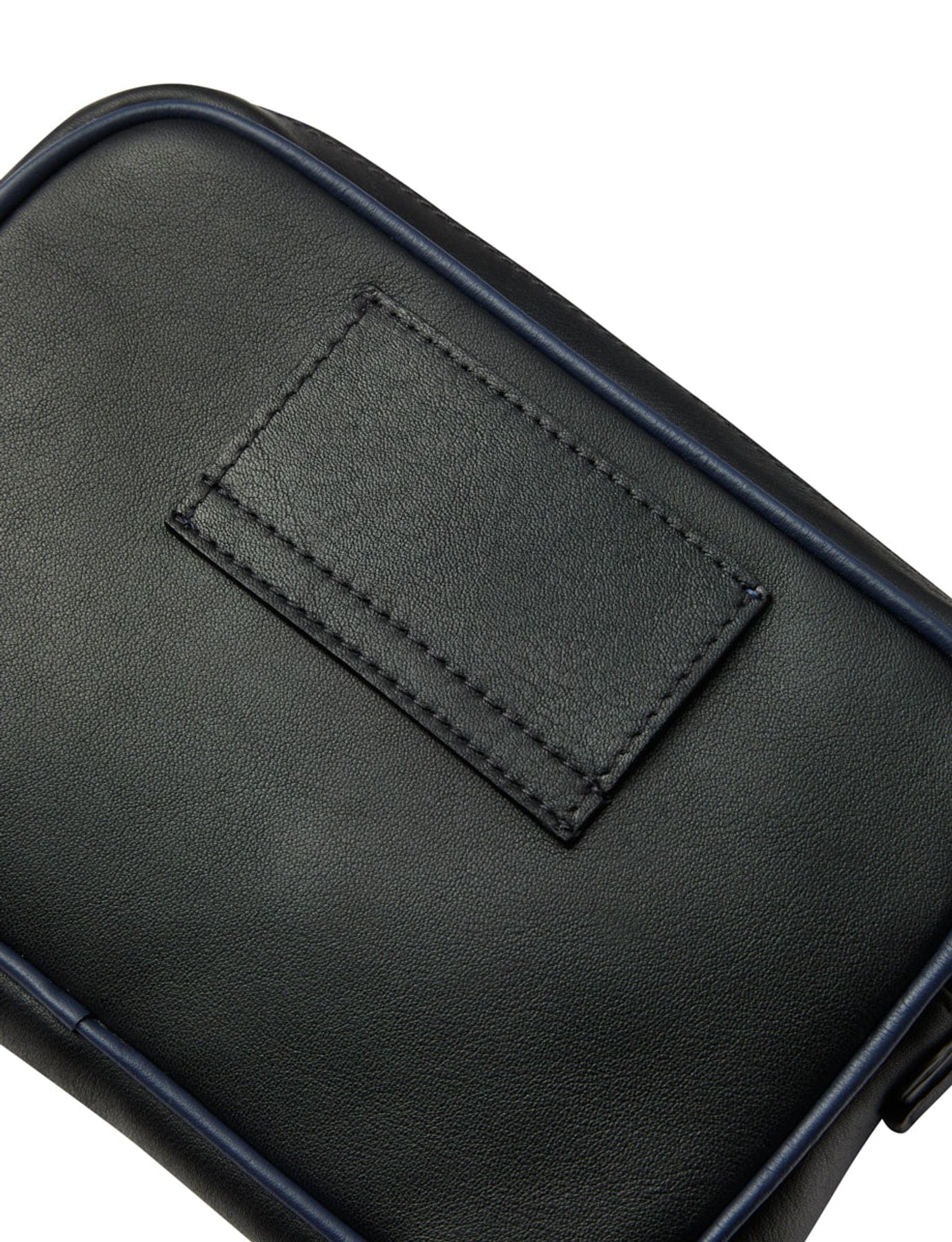 Banane Marcia Leder schwarz Marine blauer Rand