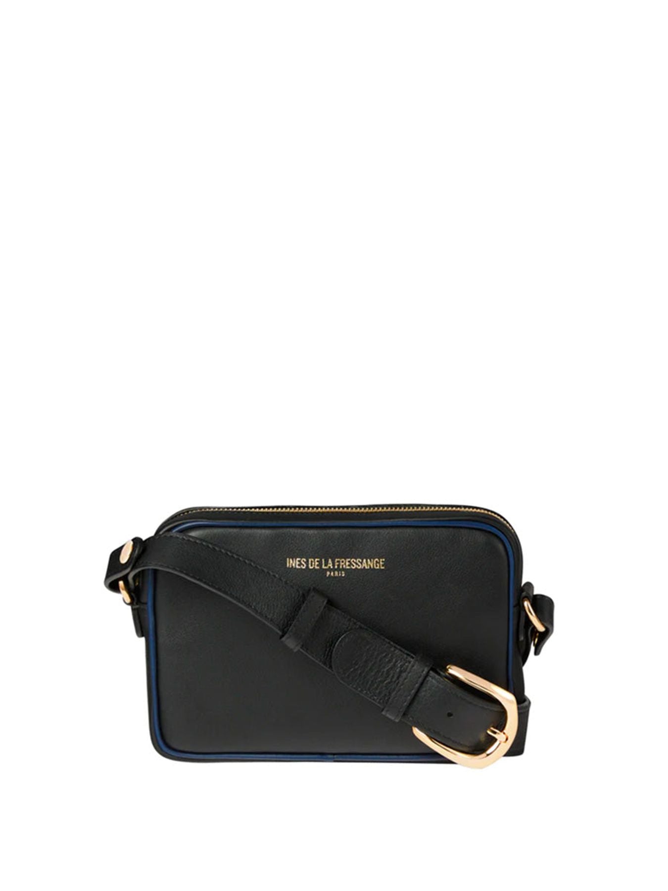 Banane Marcia Leder schwarz Marine blauer Rand