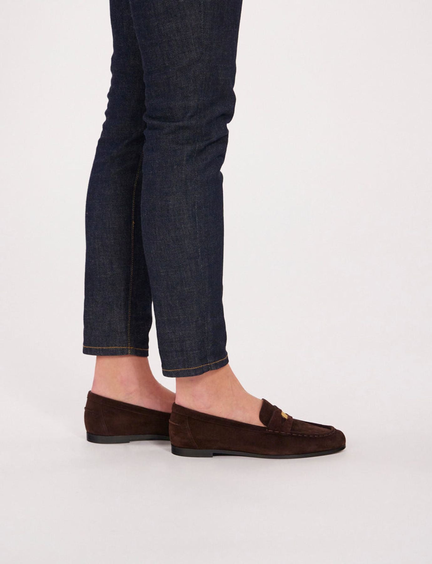Brown suede loafer
