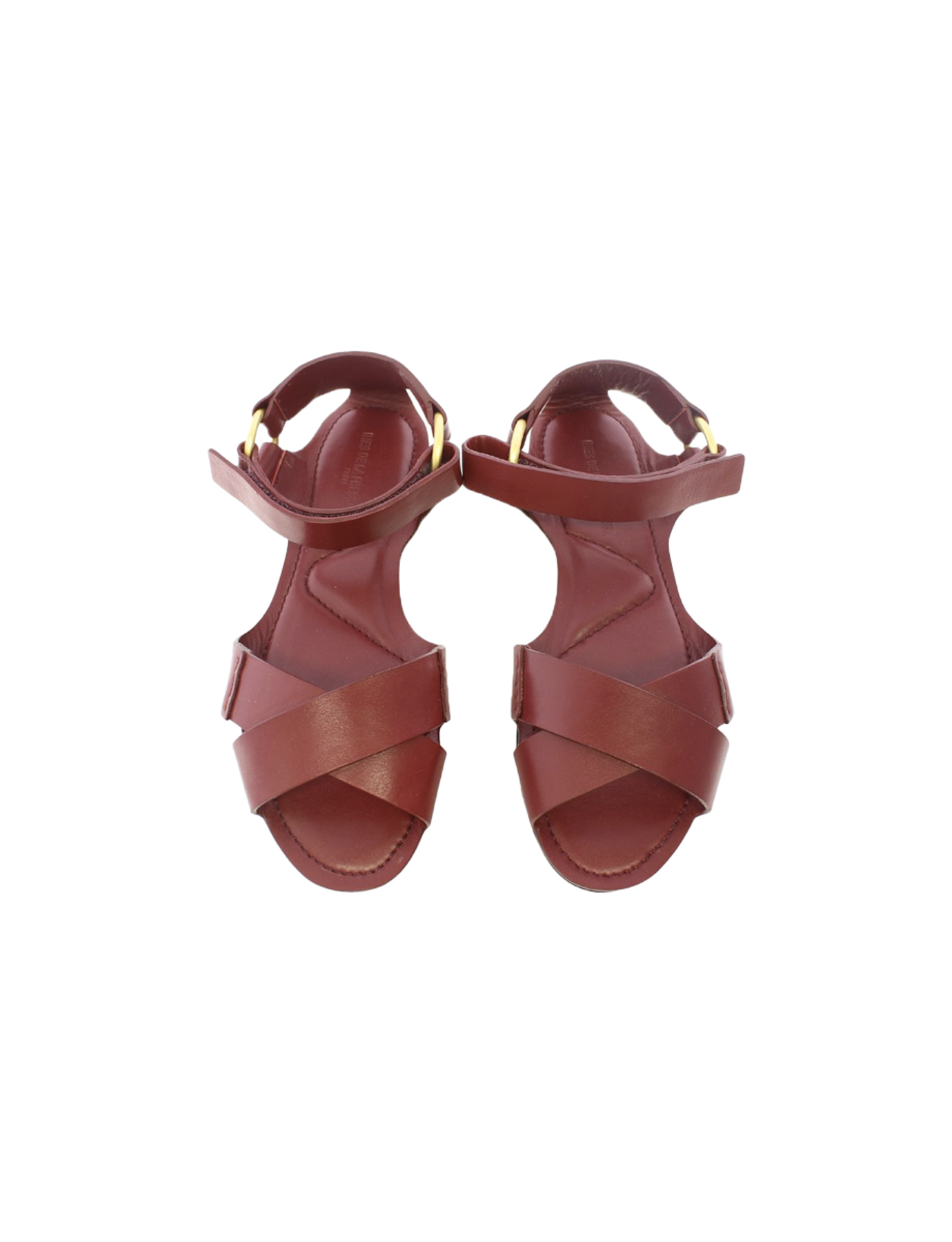Sandale plate ouverte rouge cardinal